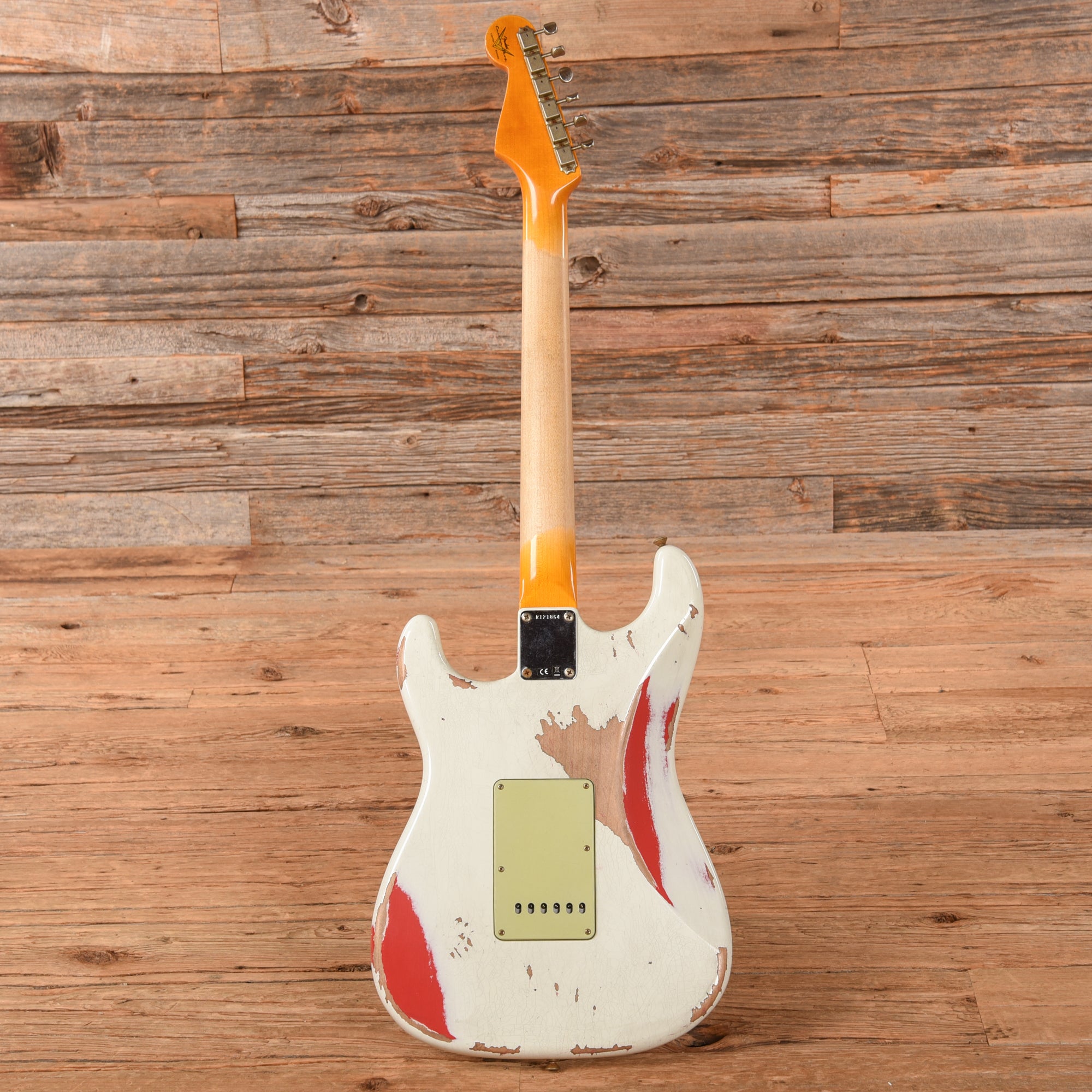 Fender Custom Shop White Lightning 2.0 Stratocaster Heavy Relic Aged Olympic White Over Fiesta Red 2022