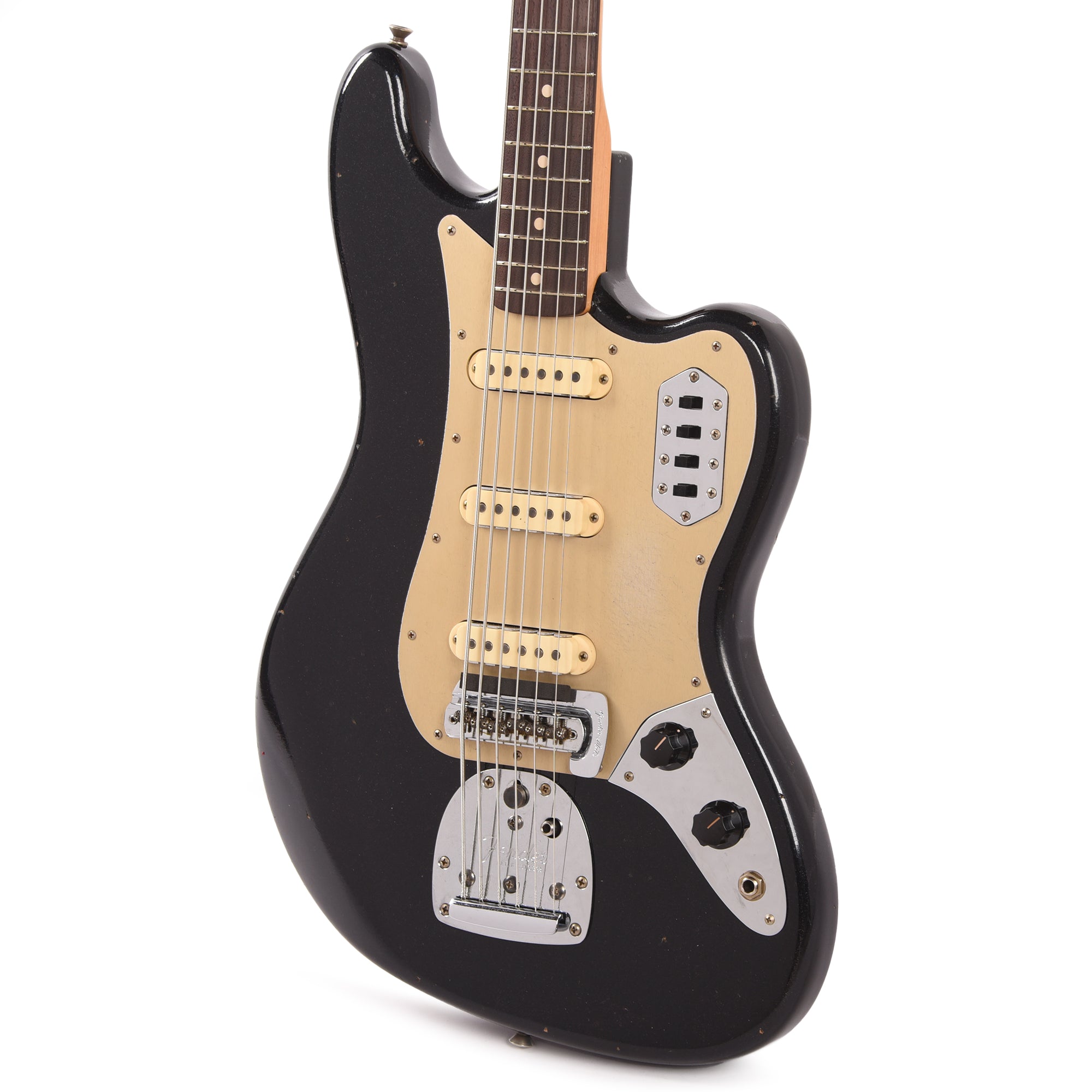 Fender Custom Shop 1962 Bass VI Journeyman Super Aged Space Dust Black w/Anodized Gold Pickguard