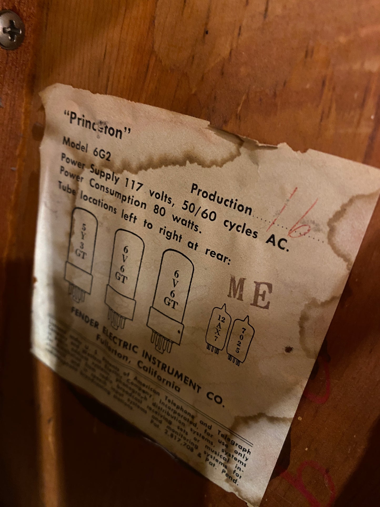 Fender Princeton 12-Watt 1x10" Guitar Combo Amp  1963