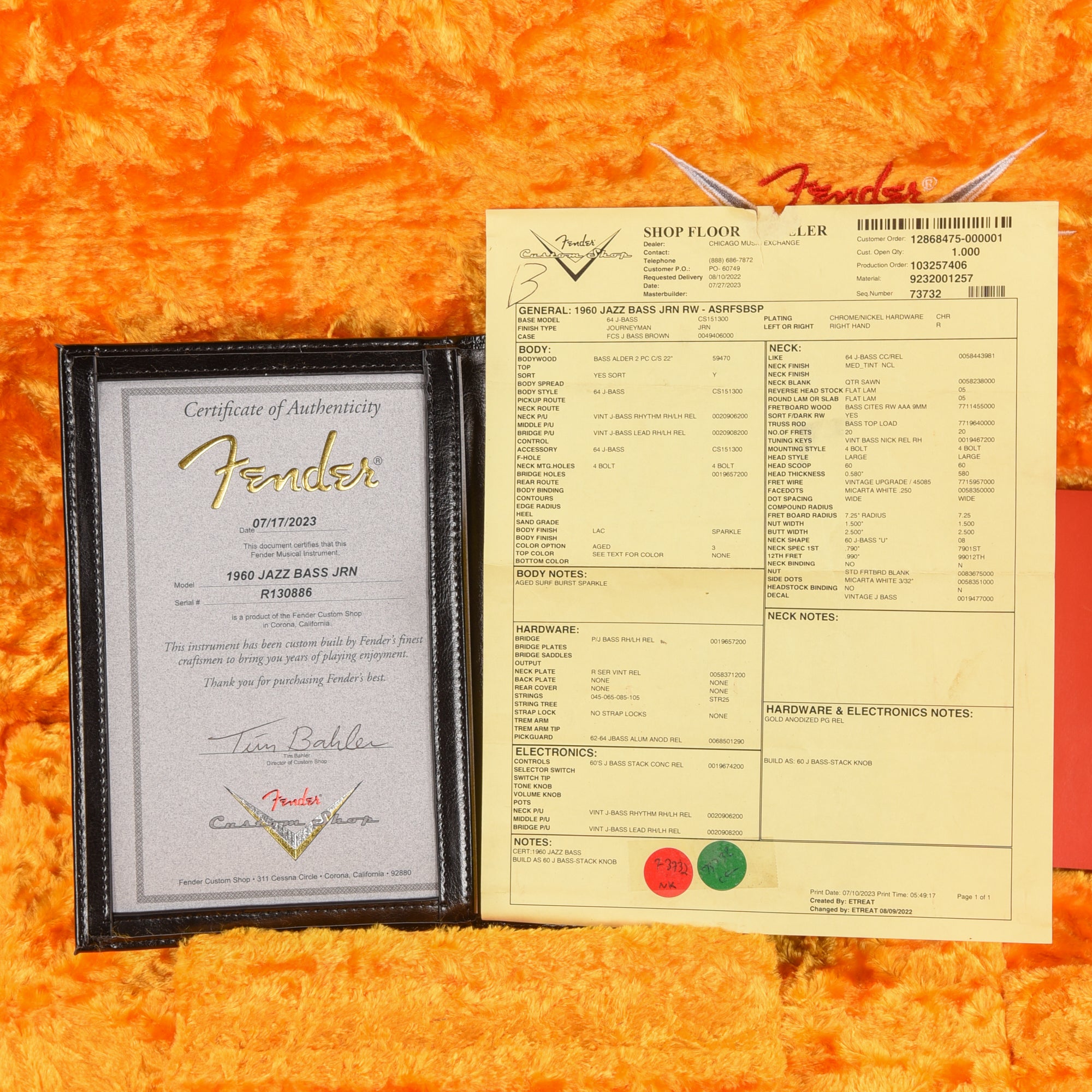 Fender Custom Shop '60 Jazz Bass Journeyman Relic Surf Burst Sparkle 2023