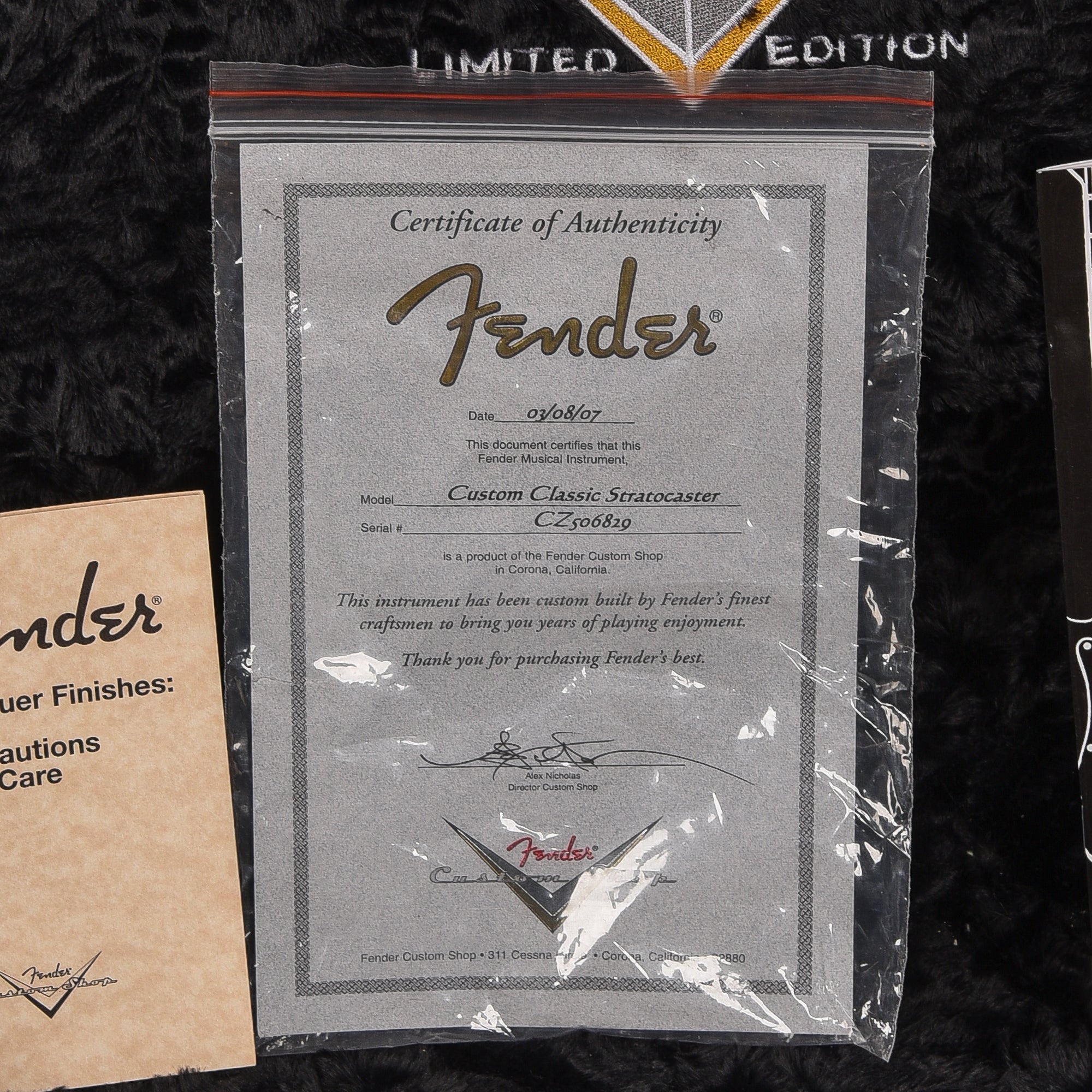 Fender Custom Shop Custom Classic Stratocaster Bing Cherry Transparent 2007