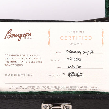 Bourgeois Touchstone Country Boy D Alaskan Sitka/Mahogany Natural