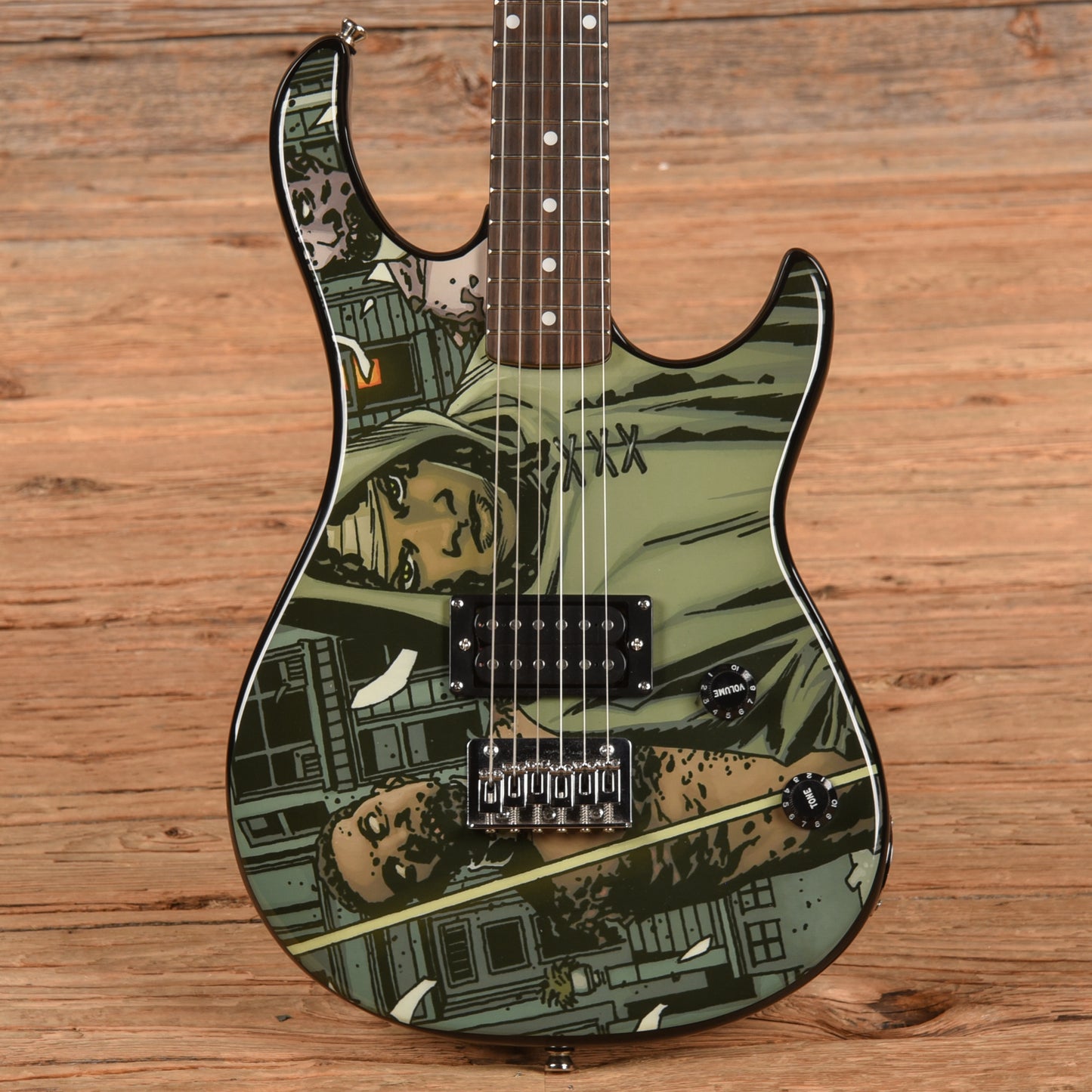 Peavey Walking Dead Rockmaster Black body with custom art on face 2013