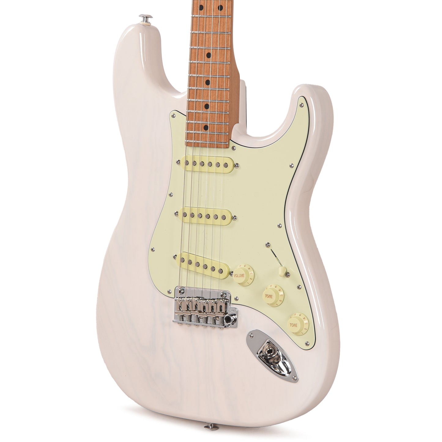 Suhr Custom Classic S Swamp Ash SSS Trans White w/Roasted Maple Neck