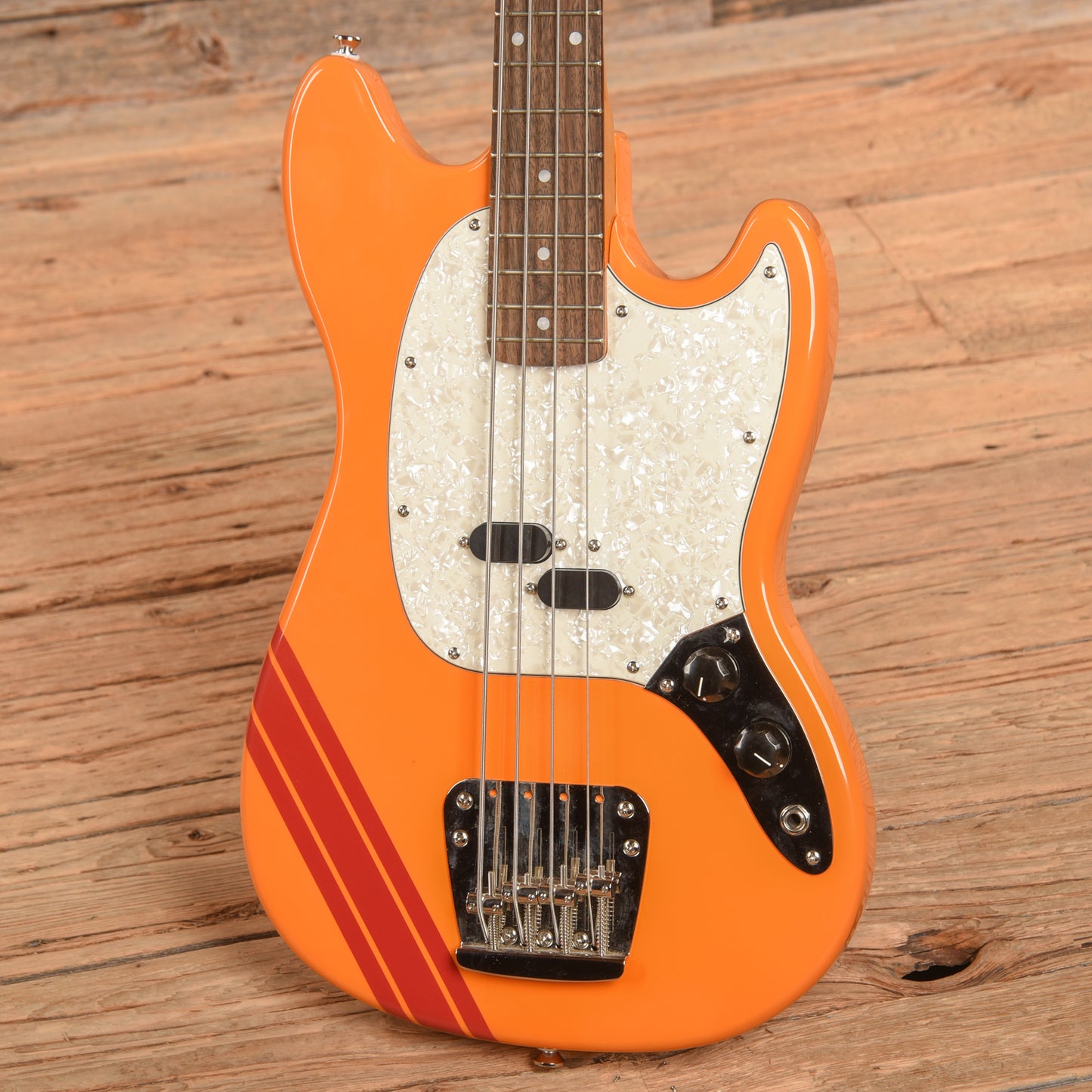 Squier Classic Vibe '60s Competition Mustang Bass Capri Orange w/Dakota Red Stripe