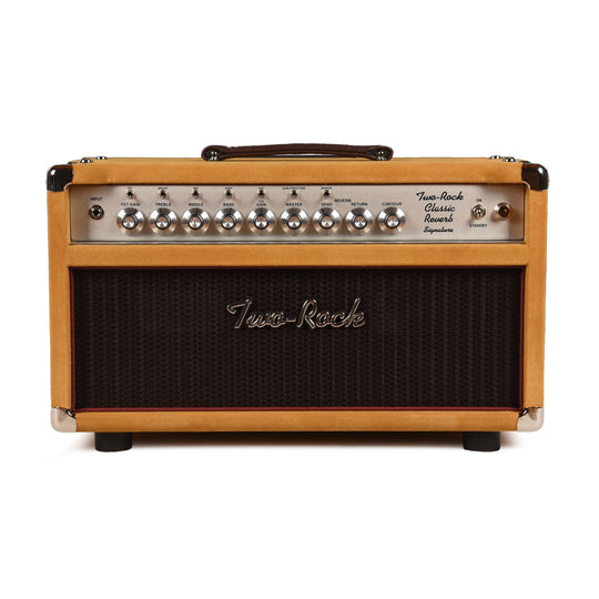 Two Rock Classic Reverb Signature Silver Anodized 100w Head Buckskin Suede w/ Oxblood Grill & Silver Skirted Knobs