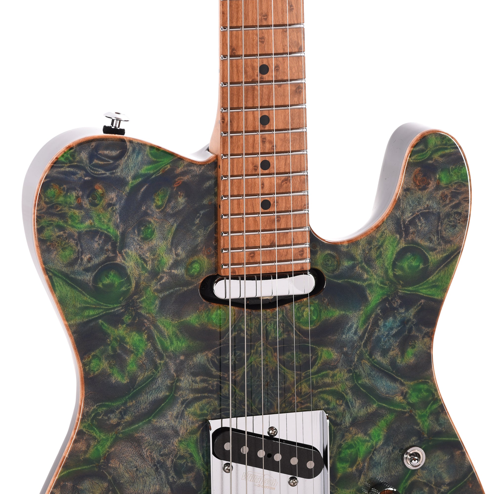 Suhr Custom Modern T Trans Algae w/CME-Selected Burl Maple Top