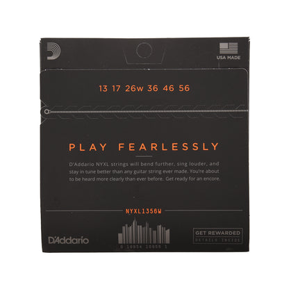 D'Addario NYXL Electric Guitar Strings Medium Wound Third 13-56