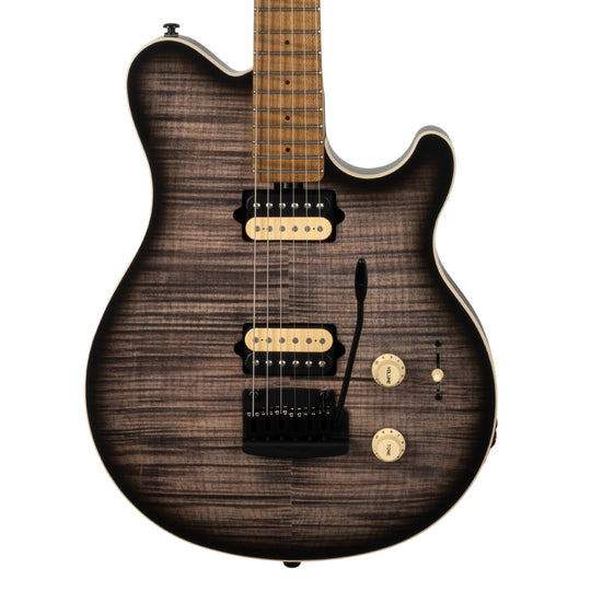 Music Man Axis Super Sport Charcoal Cloud Flame Top Satin