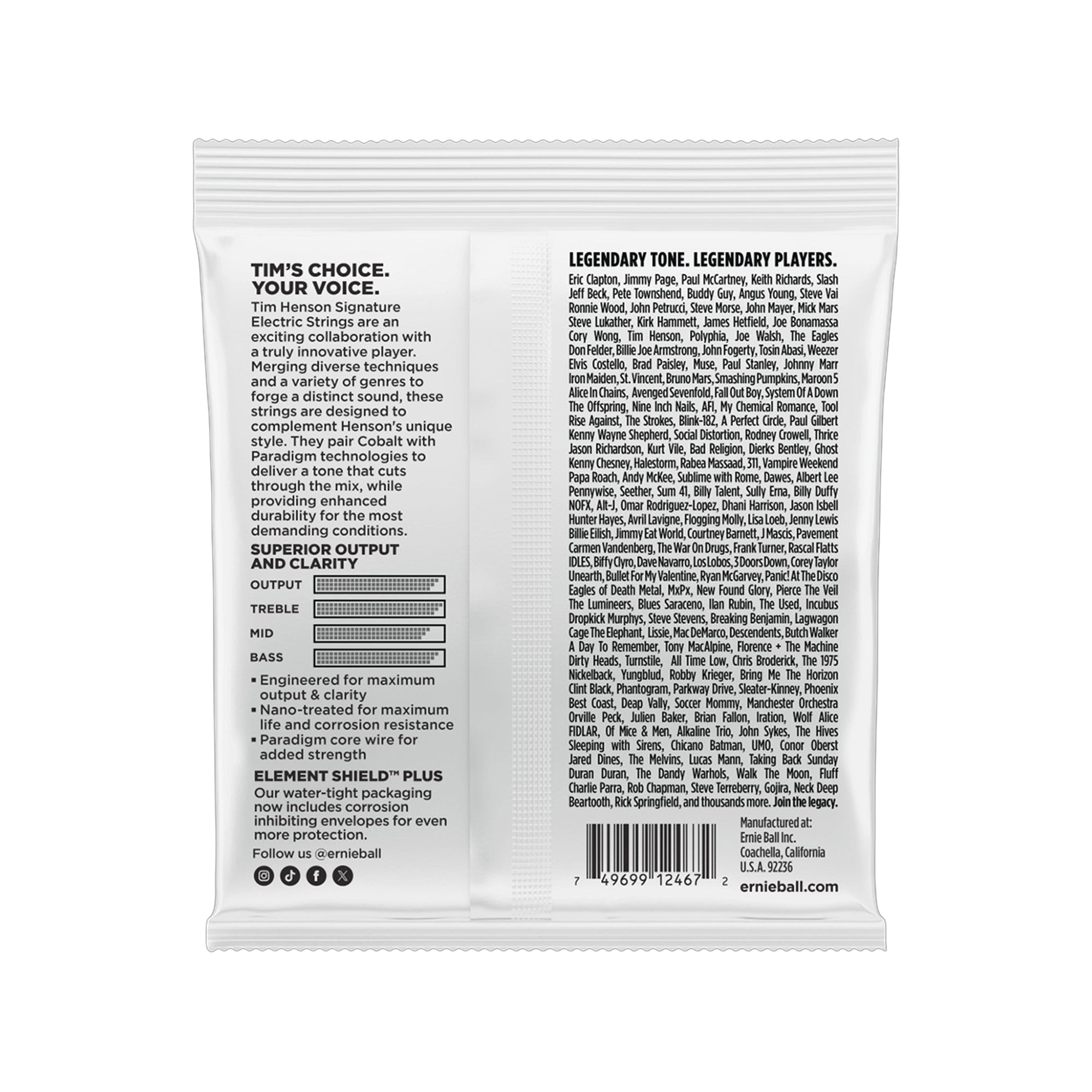 Ernie Ball Tim Henson Signature Electric Guitar Strings 9.5-46