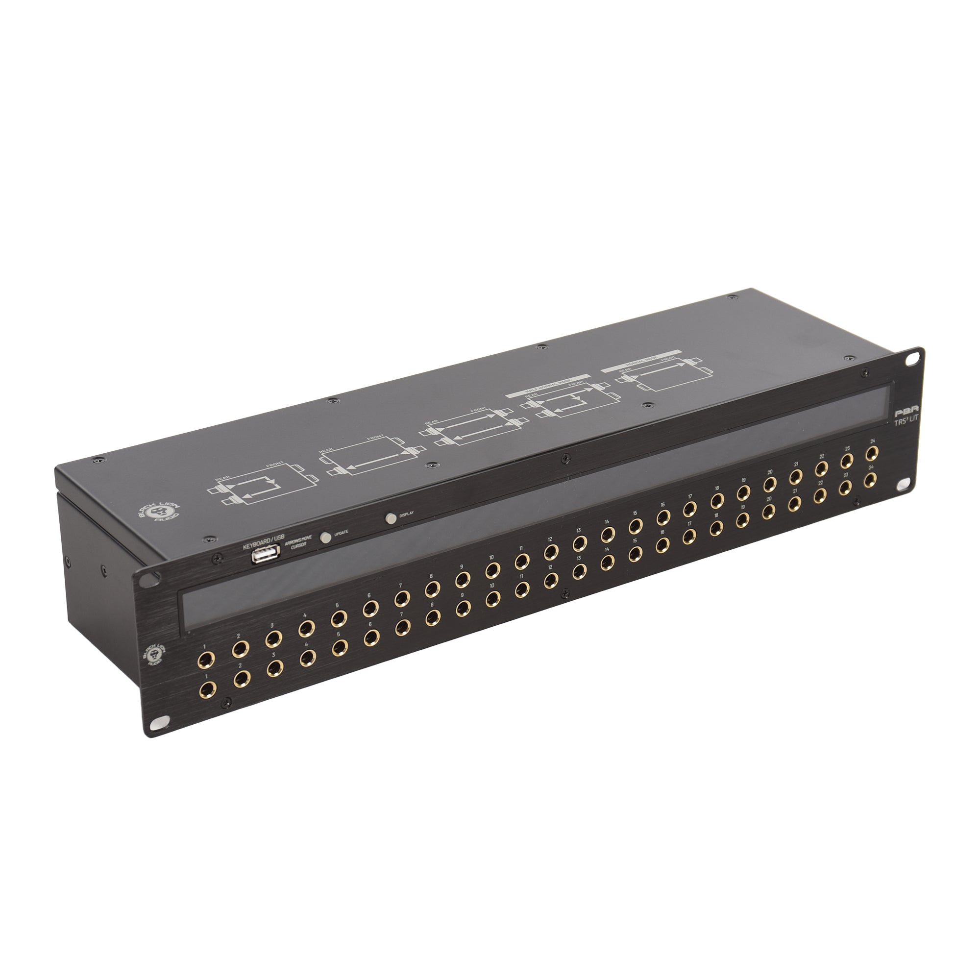 Black Lion Audio PBR TRS3 LIT 48-Point Gold-Plated TRS Patchbay w/ Customizable LED display