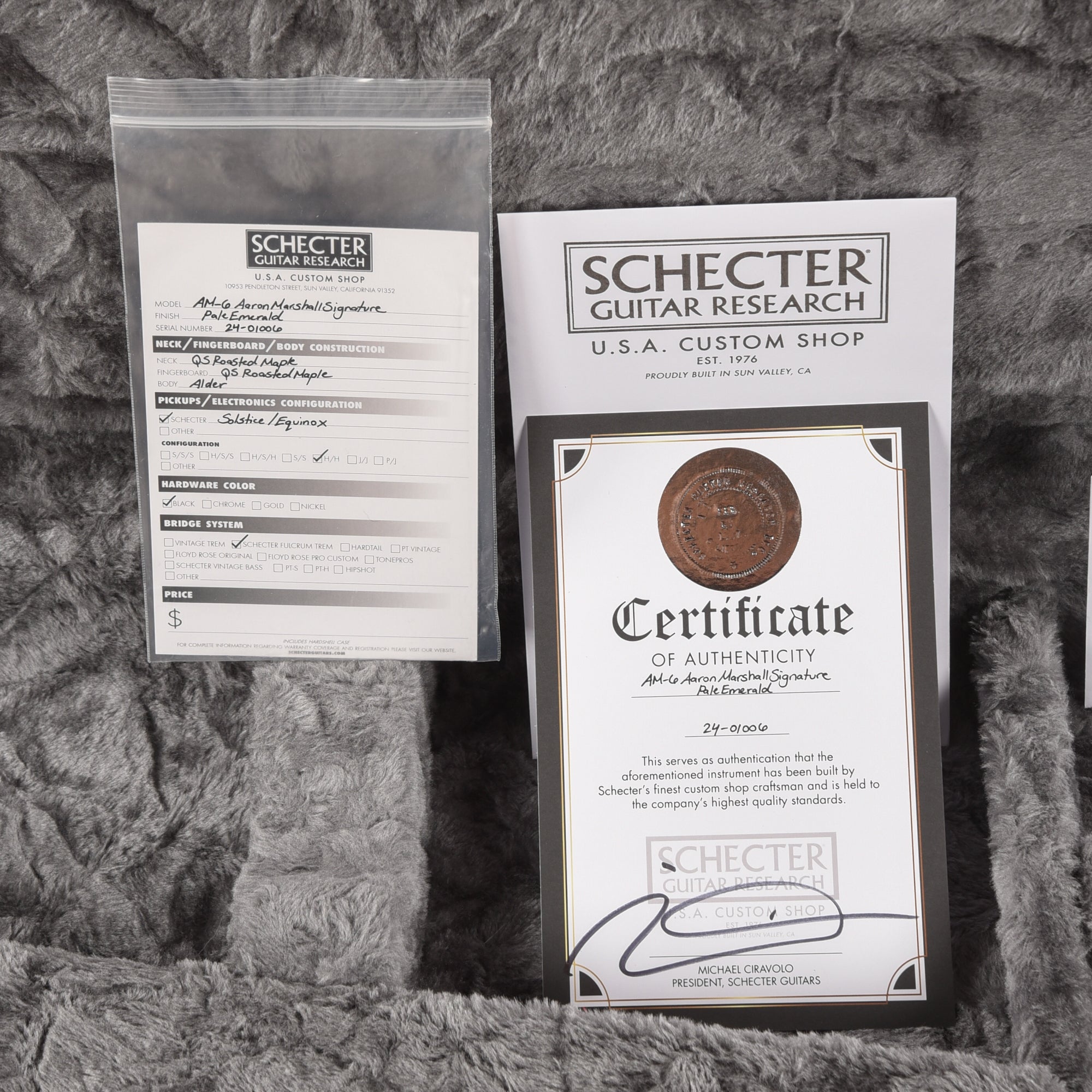 Schecter USA AM6 Aaron Marshall Signature Pale Emerald 2024