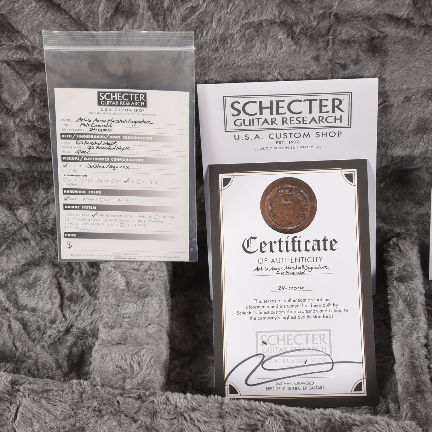 Schecter USA AM6 Aaron Marshall Signature Pale Emerald 2024