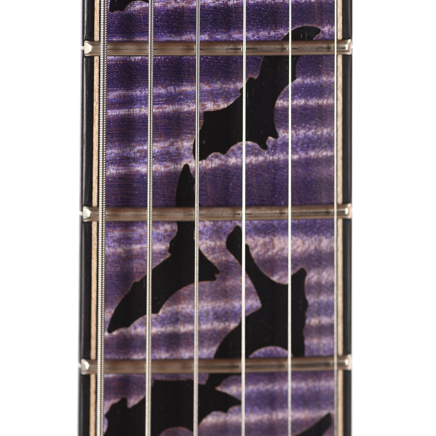 PRS Private Stock #11757 Custom 24 Stoptail Curly Maple/Swamp Ash Purple Glow w/Pale Moon Ebony Neck & Bats in Flight Inlay