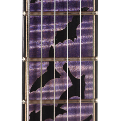 PRS Private Stock #11757 Custom 24 Stoptail Curly Maple/Swamp Ash Purple Glow w/Pale Moon Ebony Neck & Bats in Flight Inlay