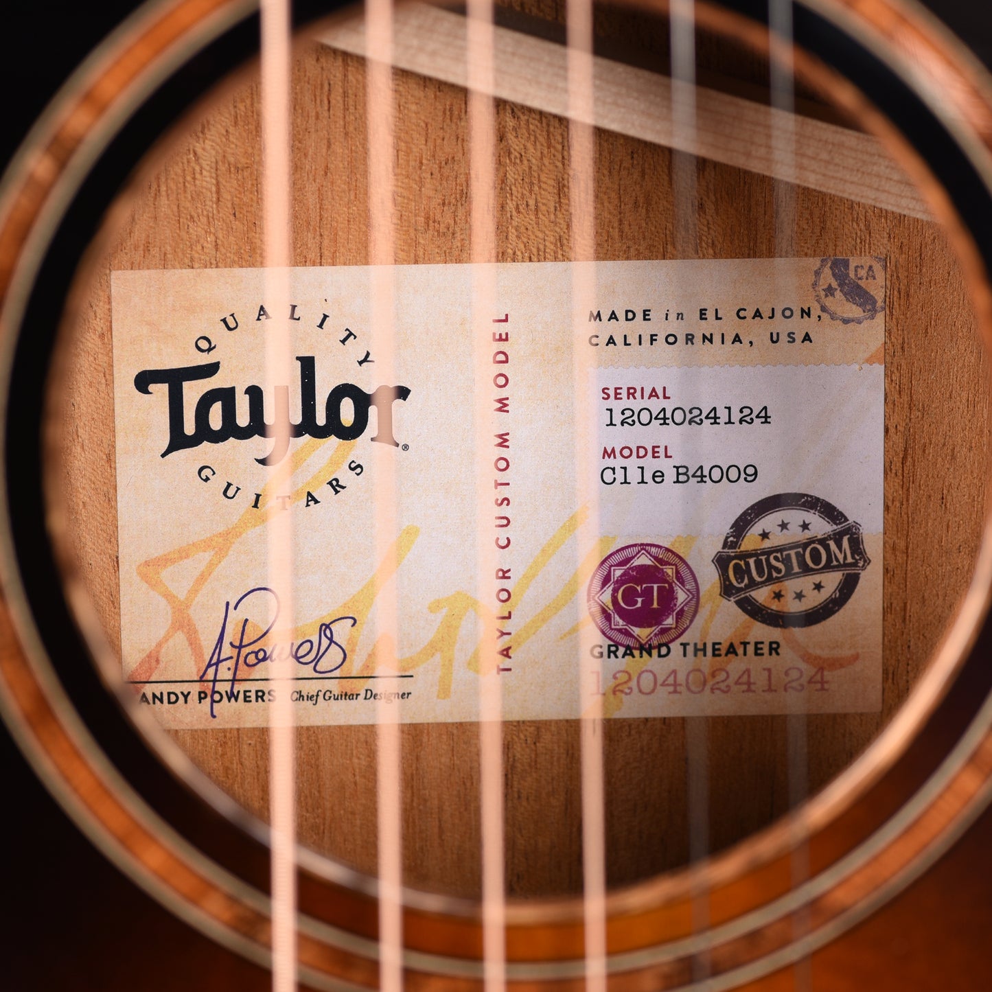 Taylor Custom "The Catch" NAMM 2024 #9 C11e Grand Theater Sitka/Mahogany Midnight Burst Top