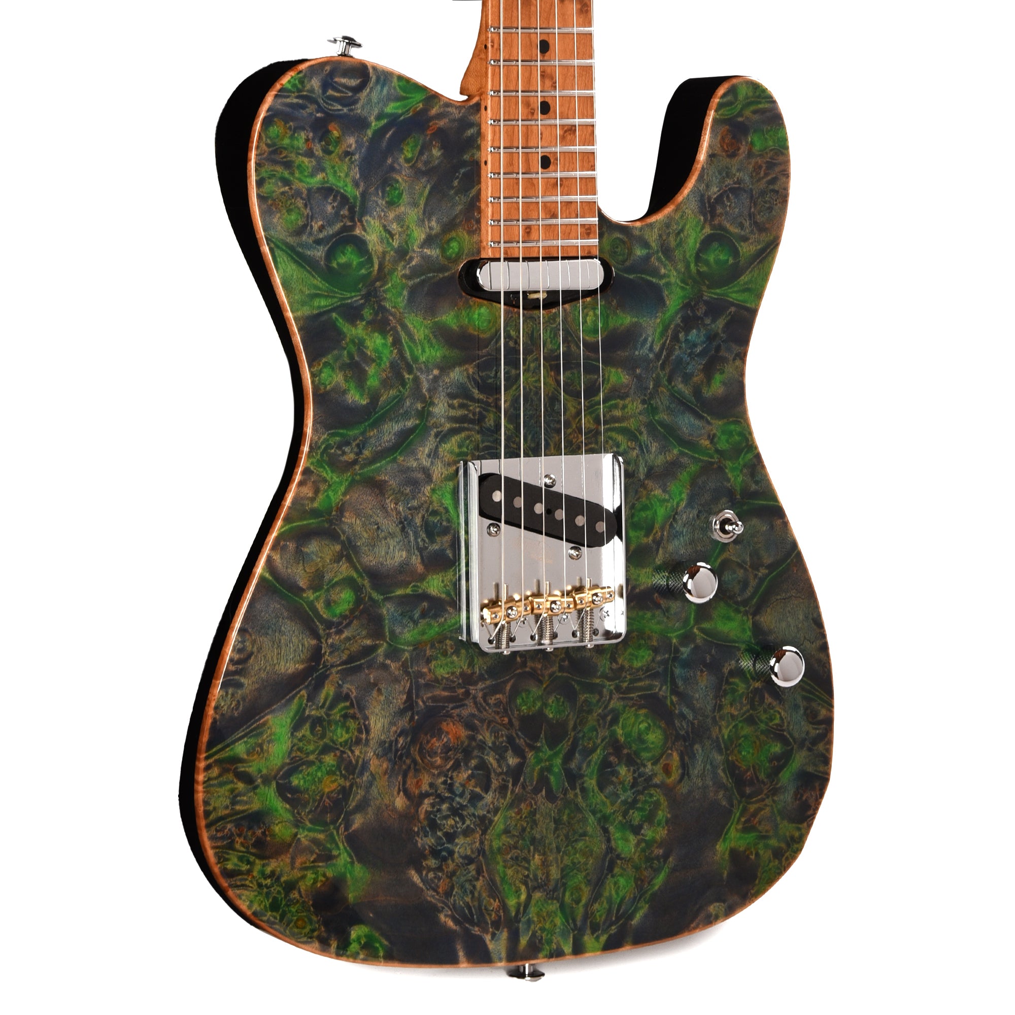 Suhr Custom Modern T Trans Algae w/CME-Selected Burl Maple Top