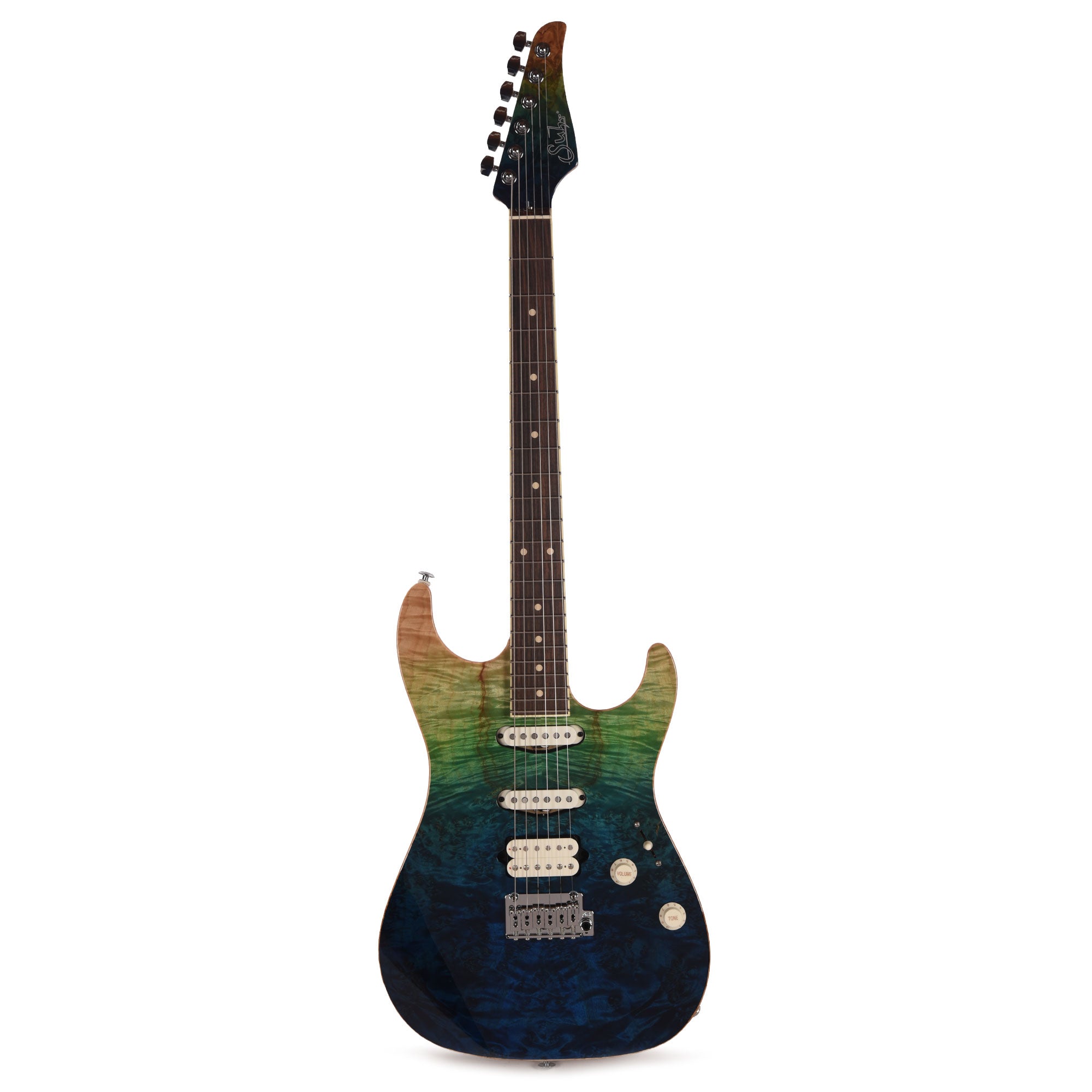 Suhr Custom Standard Aqua Blue Gradient w/CME-Selected Burl Maple Top