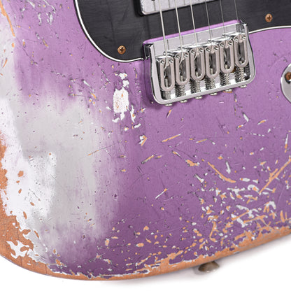Fender Custom Shop Stratocaster Hardtail HH Heavy Relic Purple Metallic Master Built by Dennis Galuszka w/Fluence Humbuckers