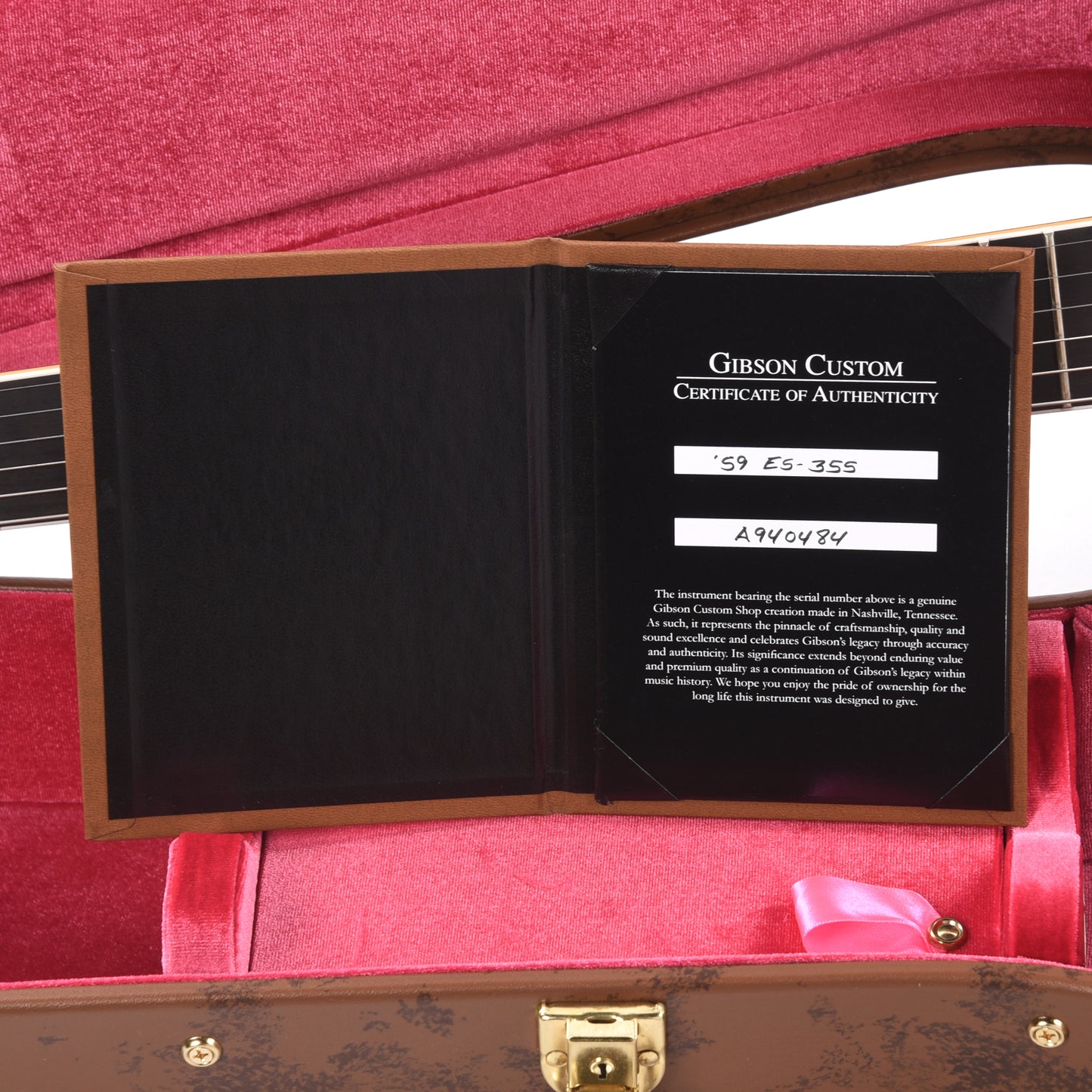 Gibson Custom Shop 1959 ES-355 Reissue Stop Bar Ebony VOS