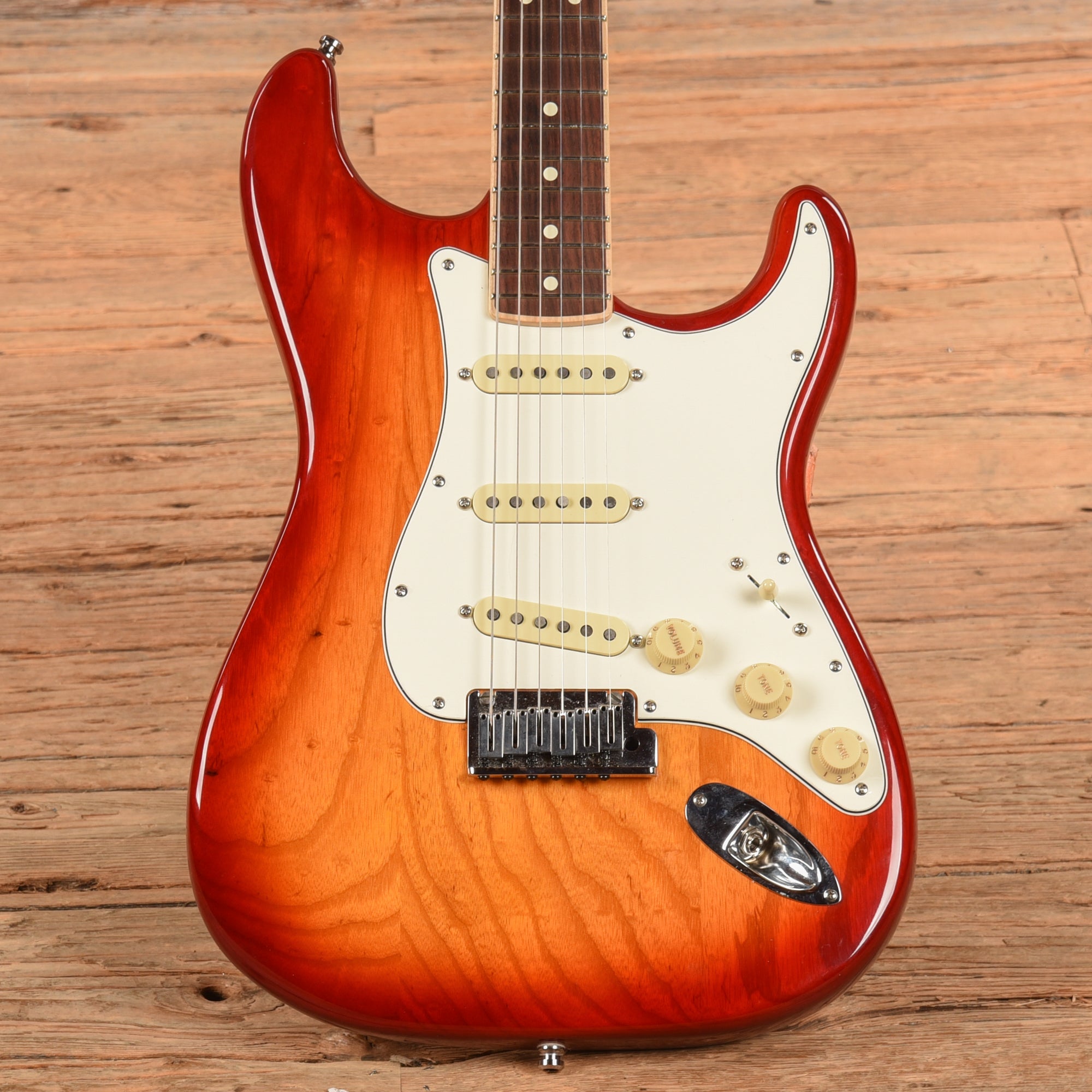 Fender American Channel Bound Stratocaster Neck with American Deluxe Body Aged Cherry Sunburst