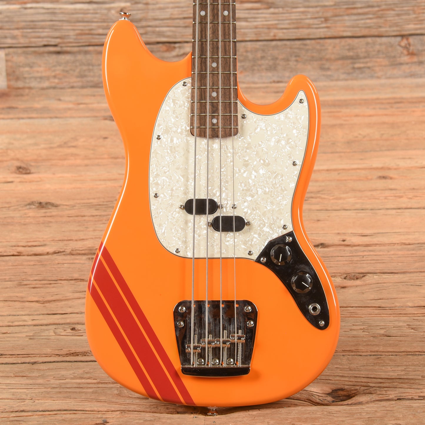 Squier Classic Vibe '60s Competition Mustang Bass Capri Orange w/Dakota Red Stripe