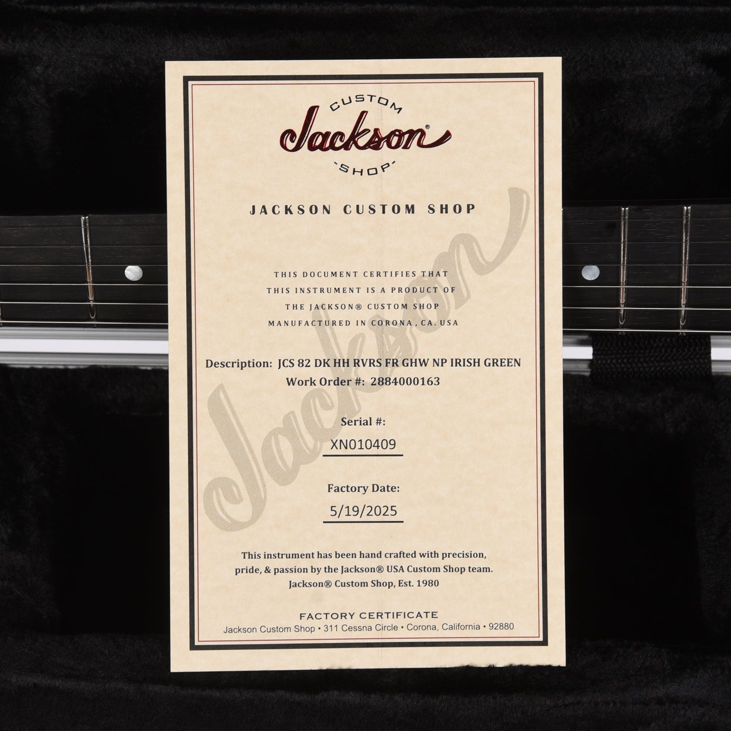 Jackson Custom Shop 1982 Dinky Nitro Pristine Irish Green w/Gold Hardware