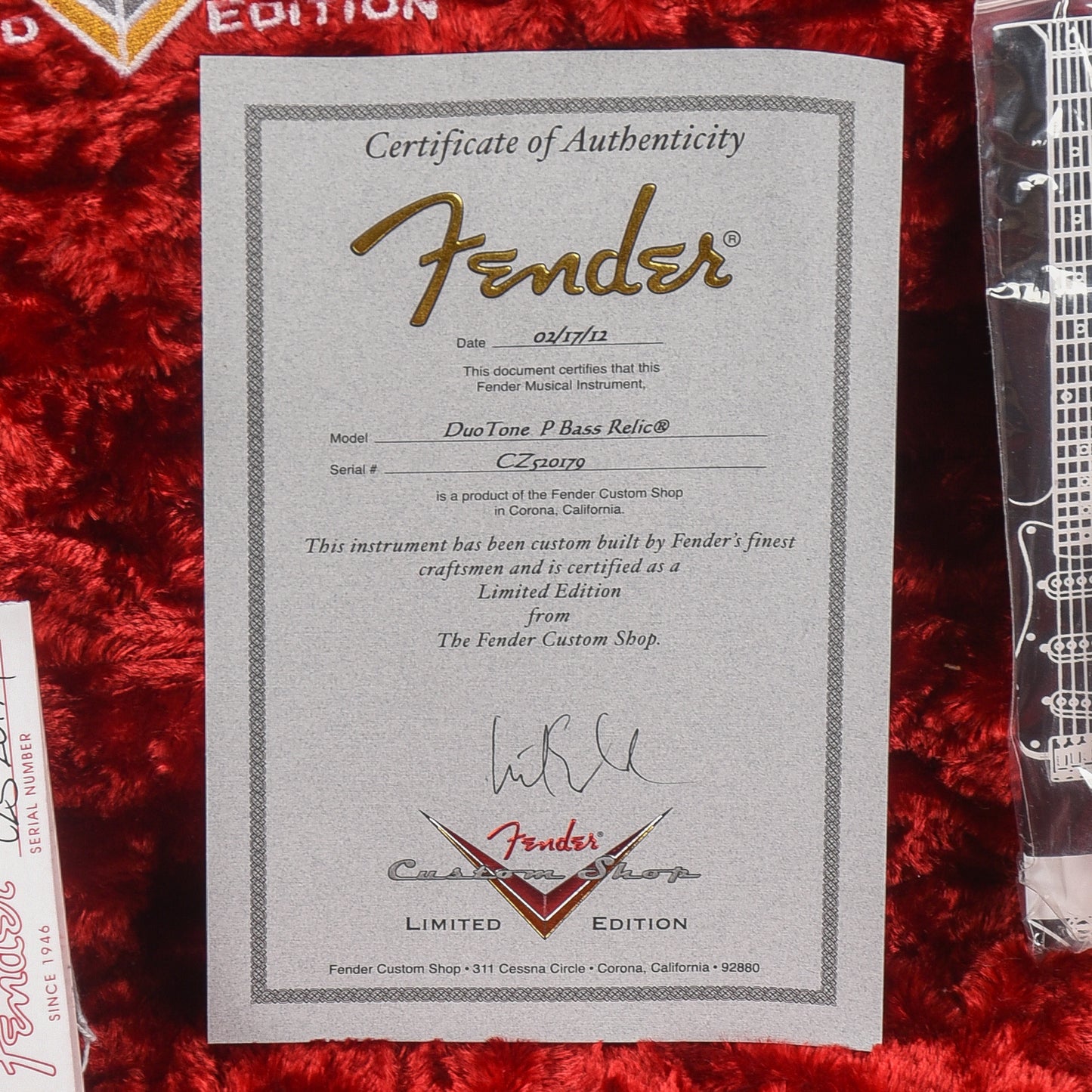 Fender Custom Shop '57 Duotone Precision Bass Blonde 2012