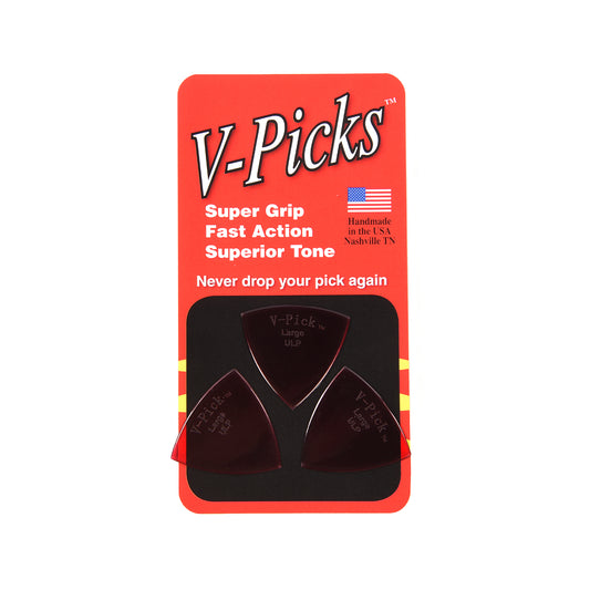 V-Picks Large Pointed Ultra Lite Guitar Pick Ruby Red (3)