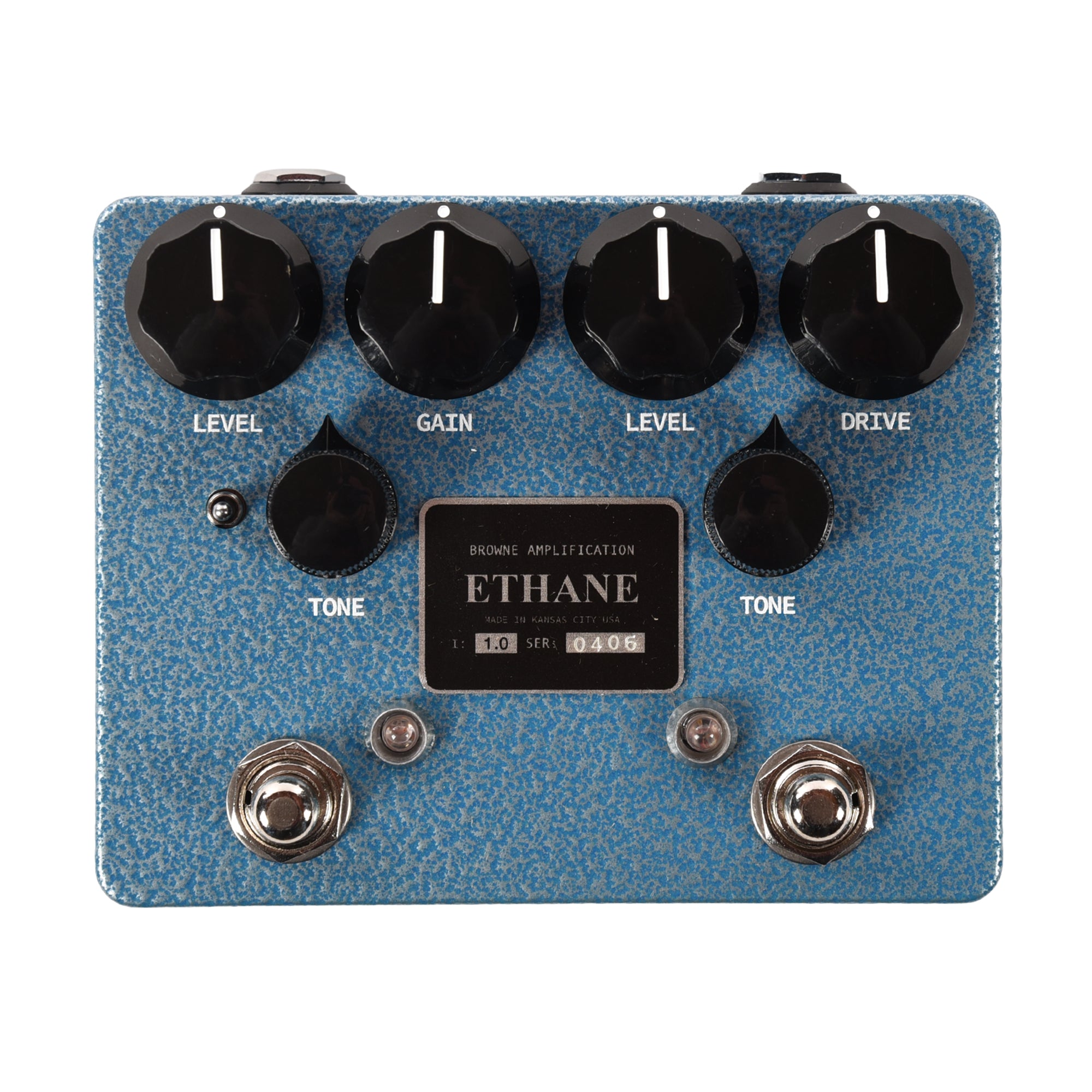 Browne Amplification Ethane Dual Overdrive Pedal Blue Silver Vein