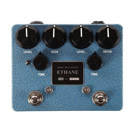 Browne Amplification Ethane Dual Overdrive Pedal Blue Silver Vein