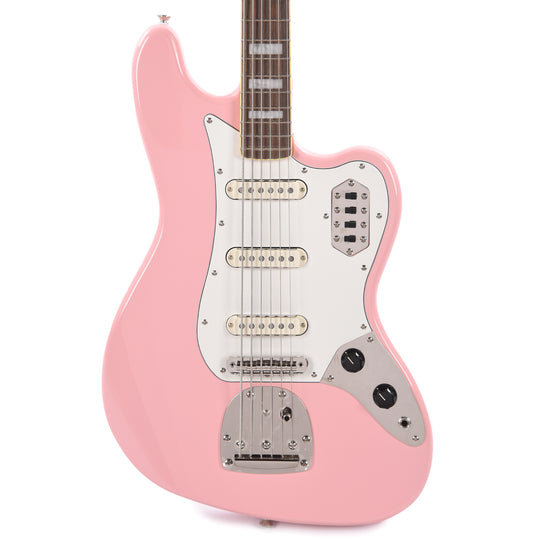Squier Classic Vibe Bass VI Shell Pink w/Matching Headcap & 3-Ply Parchment Pickguard