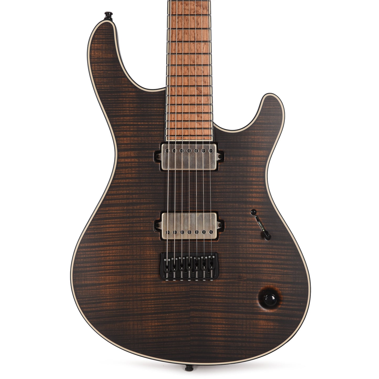 Mayones Regius 7 Baritone Flamed Maple/Swamp Ash Antique Black