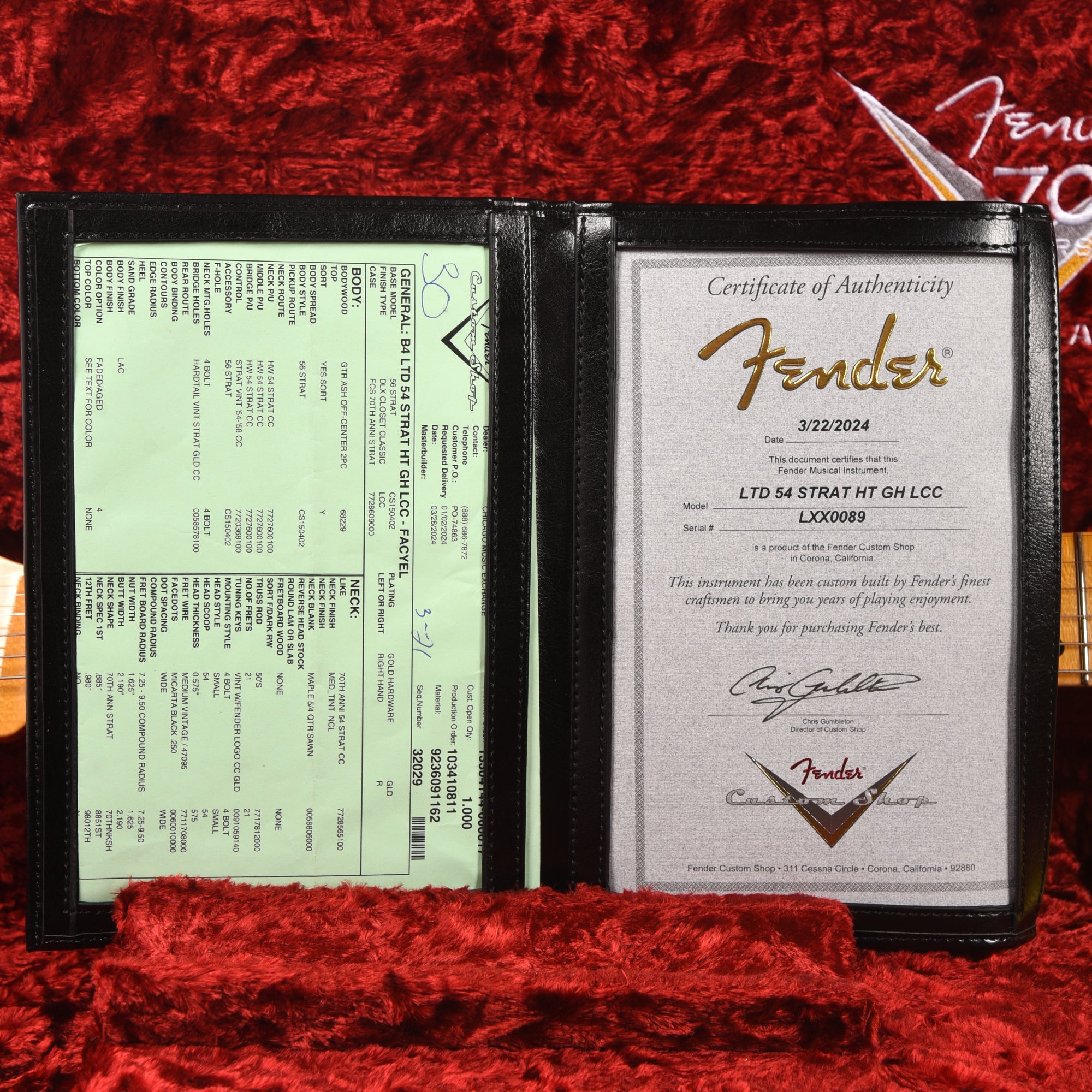 Fender Custom Shop Limited Edition '54 Hardtail Stratocaster Deluxe Closet Classic with Gold Hardware Faded Aged Canary Yellow