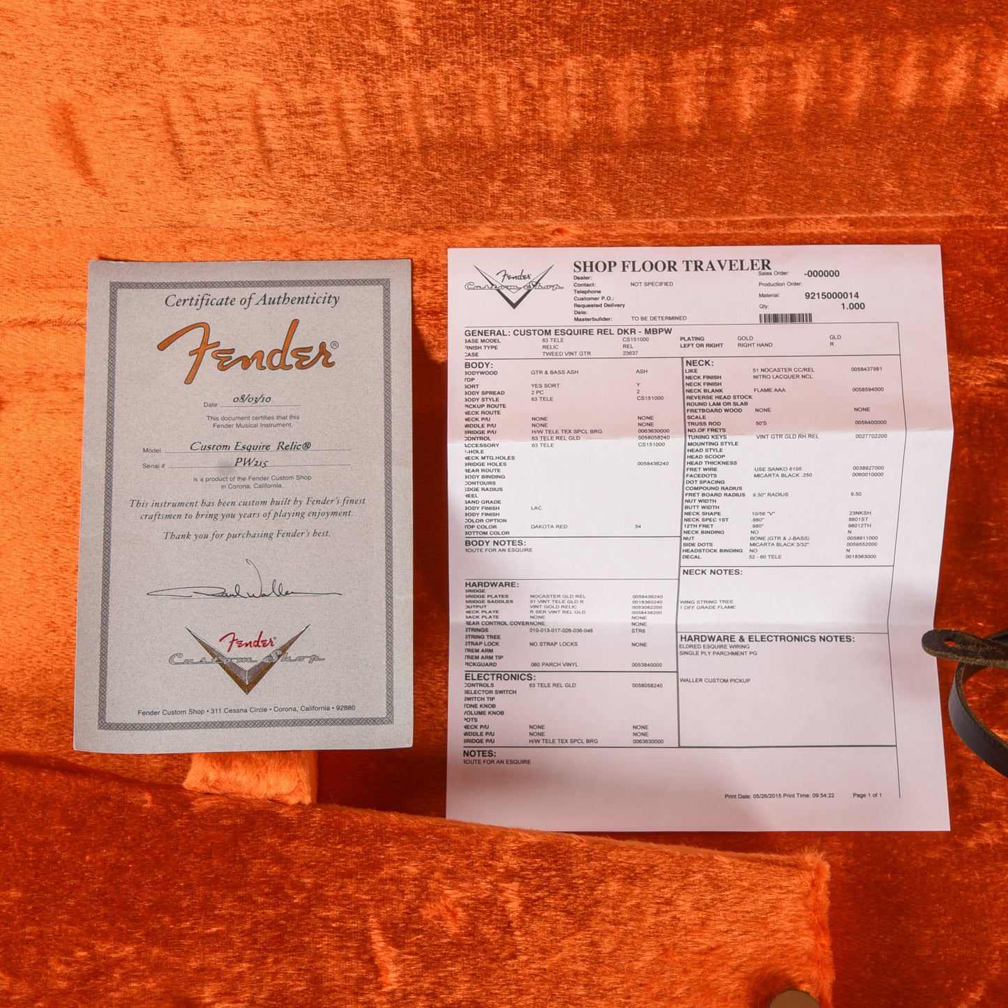 Fender Custom Shop Paul Waller Masterbuilt Esquire Relic Dakota Red 2010