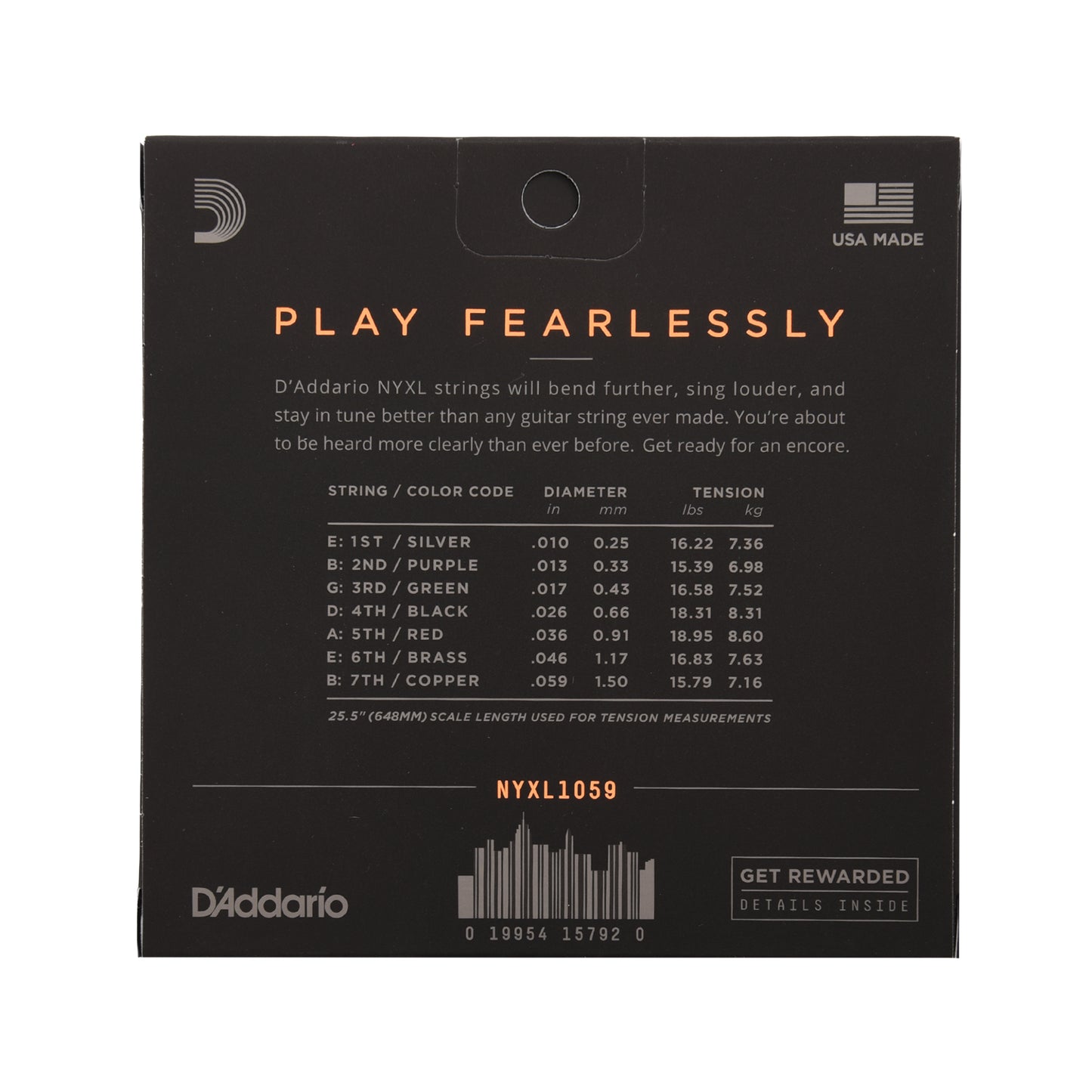 D'Addario NYXL Electric Guitar Strings Lite 7 String 10-59