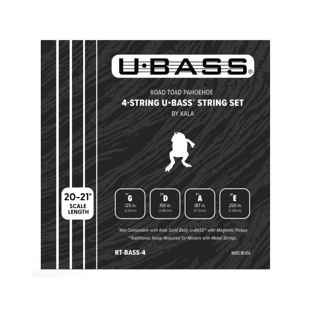 Kala Road Toad Pahoehoe U-BASS Strings 4-String Set Black