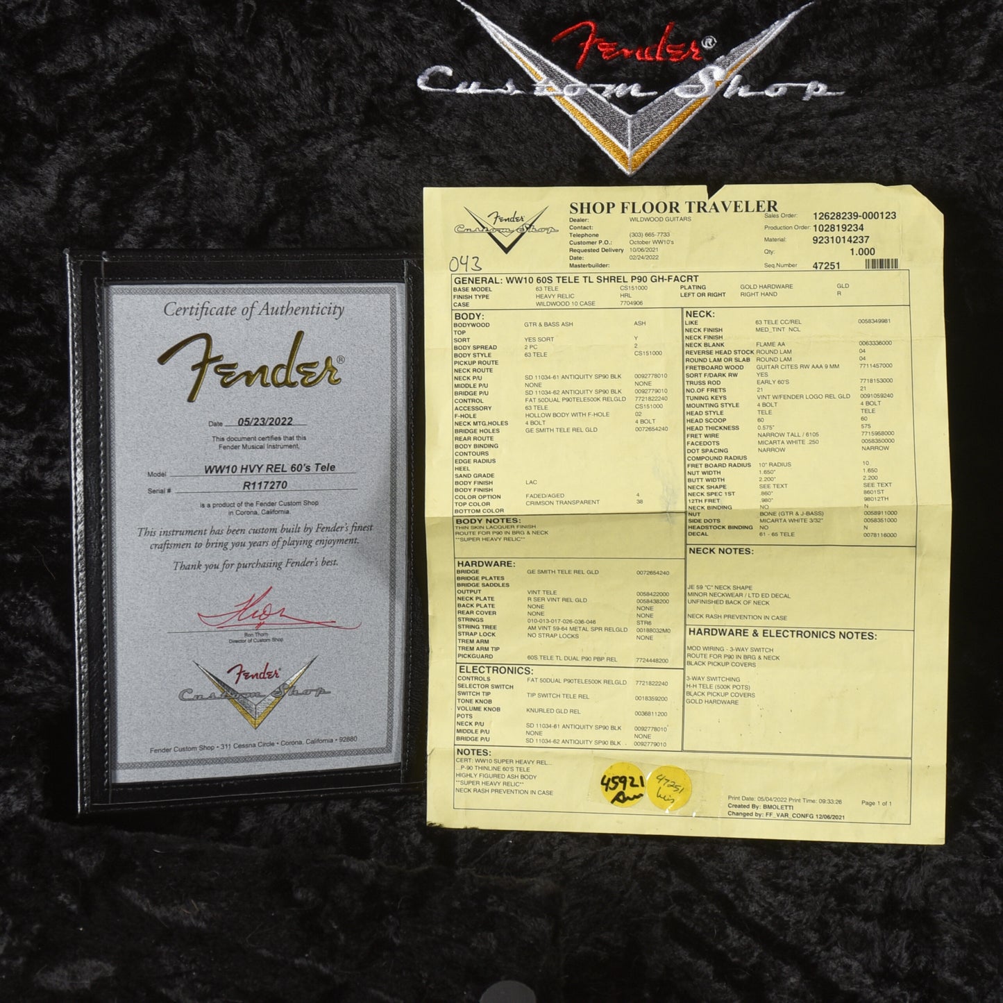 Fender Custom Shop WW10 '60s Telecaster Thinline Super Heavy Relic Crimson Transparent 2022