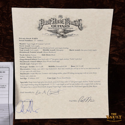 PRS Private Stock Super Eagle II Hemp Green 2017