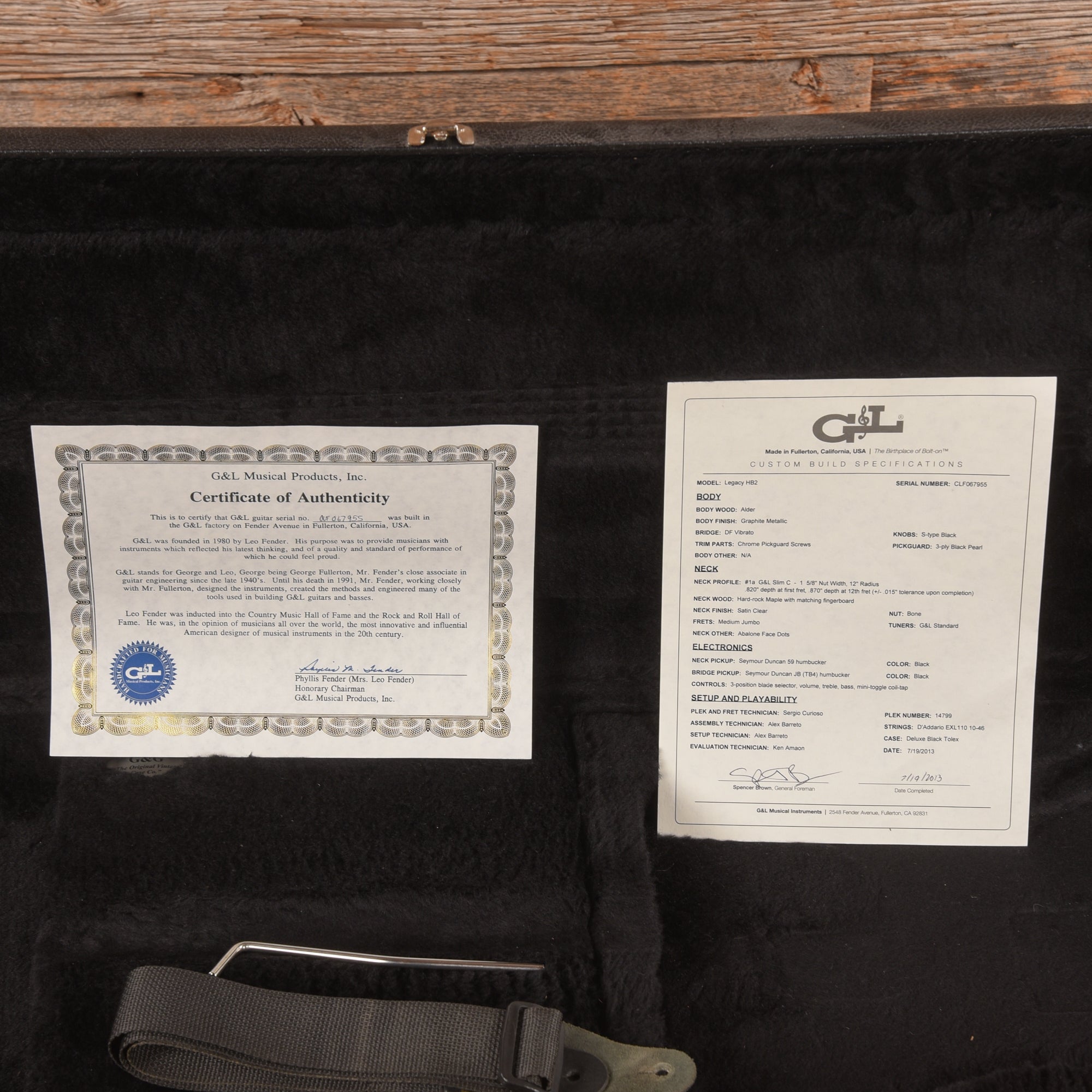 G&L USA Custom Shop Legacy HB2 Graphite Metallic 2013