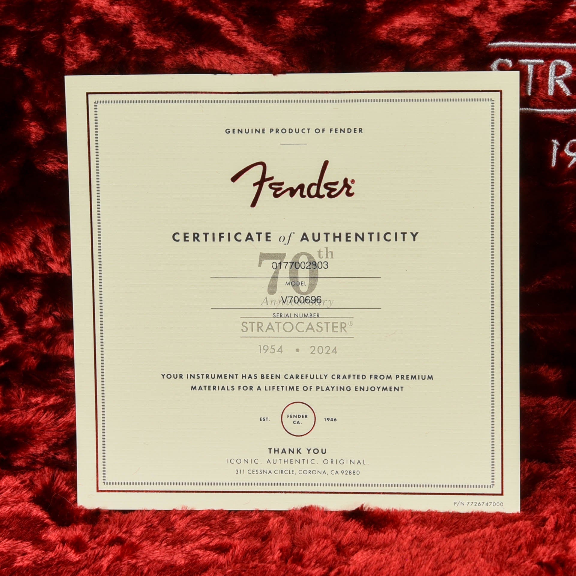 Fender 70th Anniversary American Vintage II '54 Stratocaster Sunburst 2024