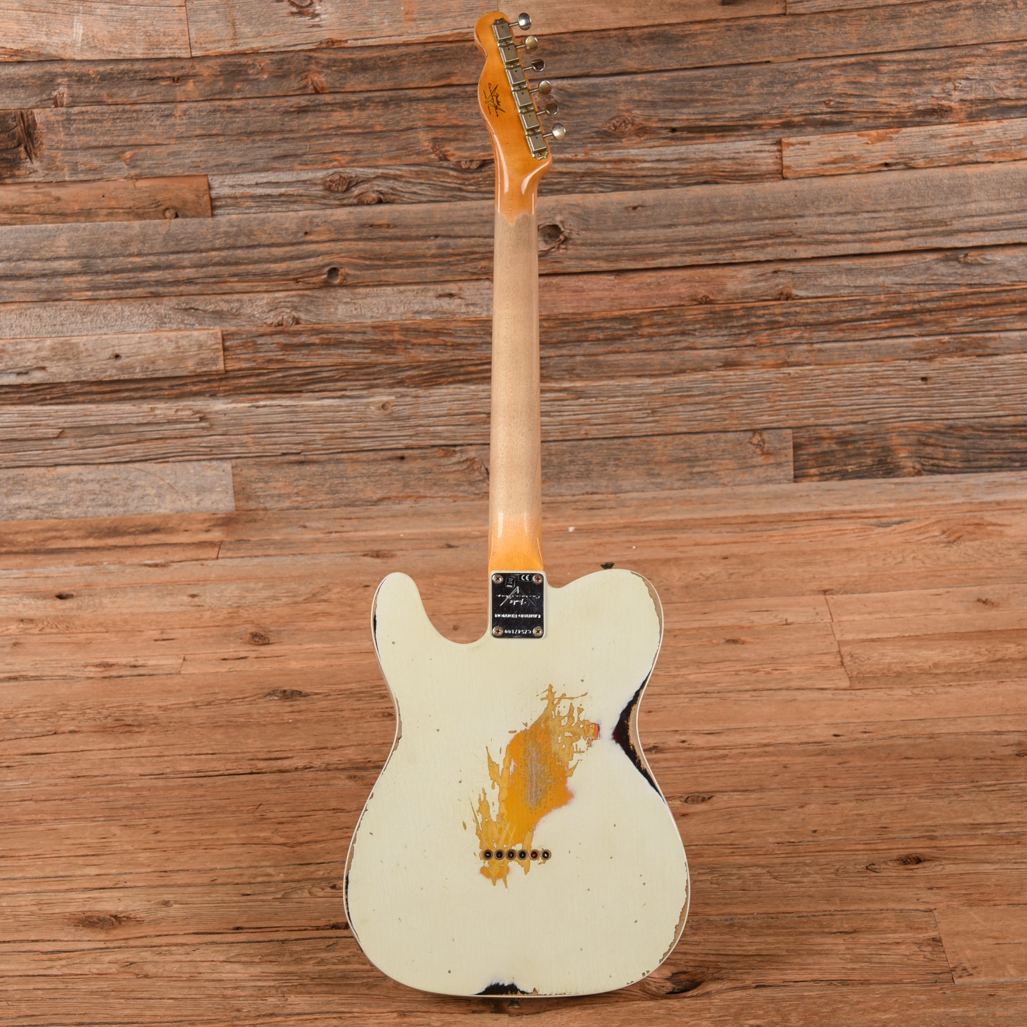 Fender Custom Shop '60 HS Telecaster Custom Heavy Relic Olympic White Over Sunburst 2020