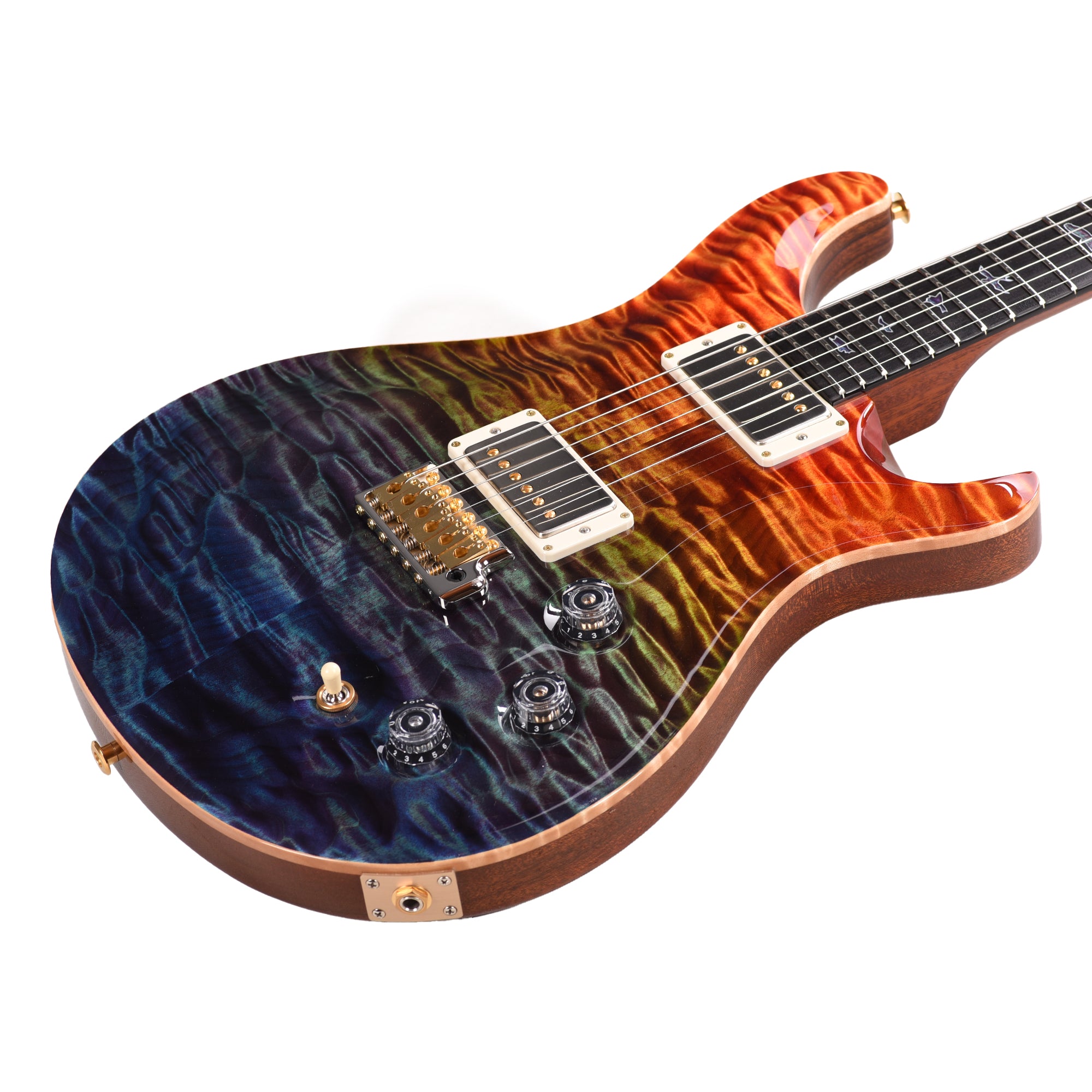 PRS Private Stock #11762 DGT Quilted Maple/African Mahogany Zombie Fade w/Stained Curly Maple Inlays & Tuners