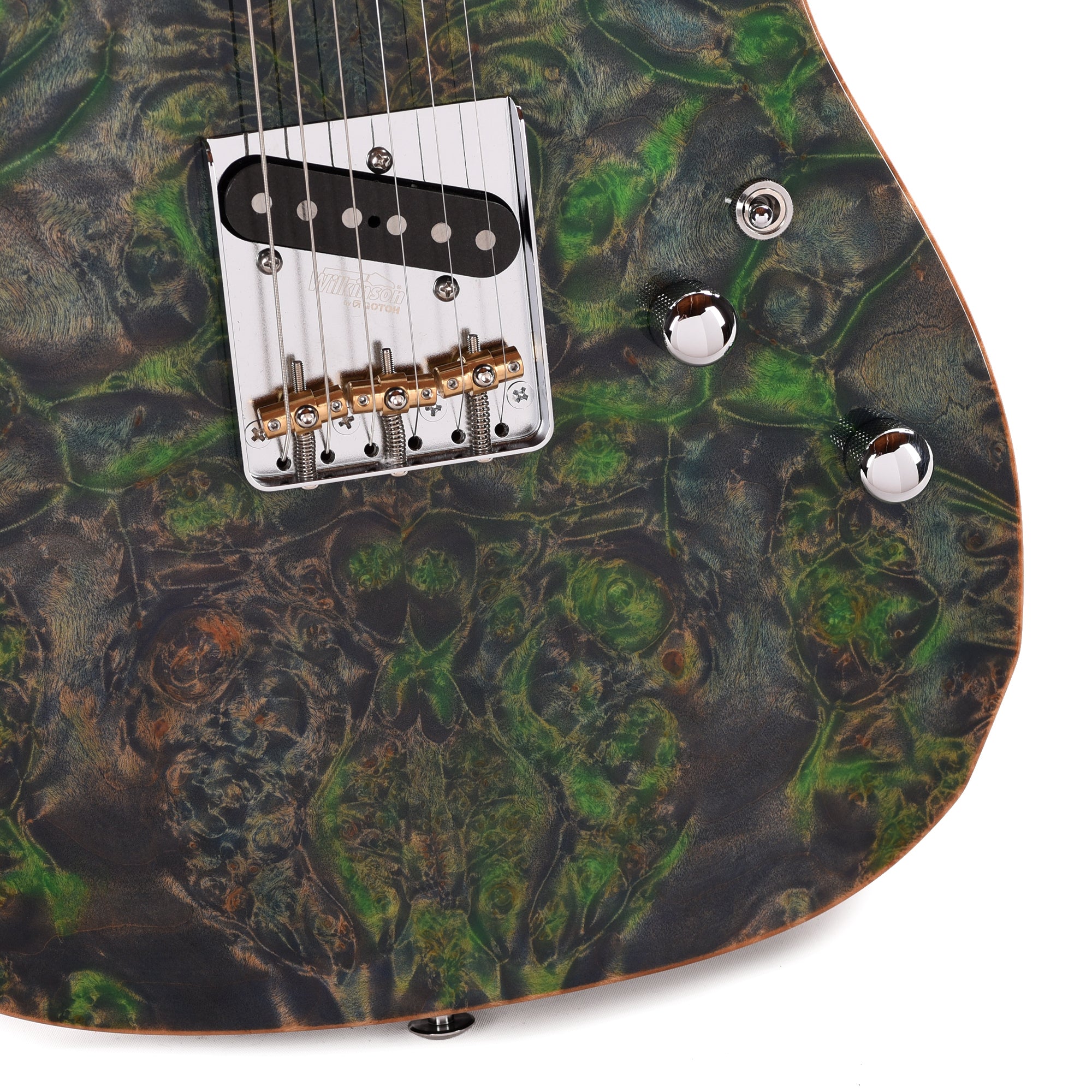 Suhr Custom Modern T Trans Algae w/CME-Selected Burl Maple Top
