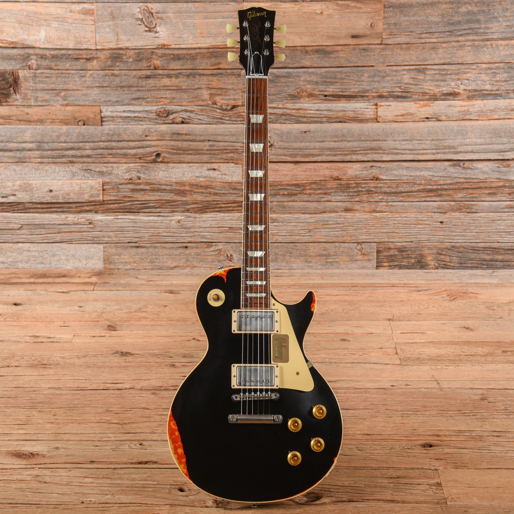 Gibson Custom Painted Over Series '58 Les Paul Standard Reissue Ebony Over Cherry Sunburst 2017