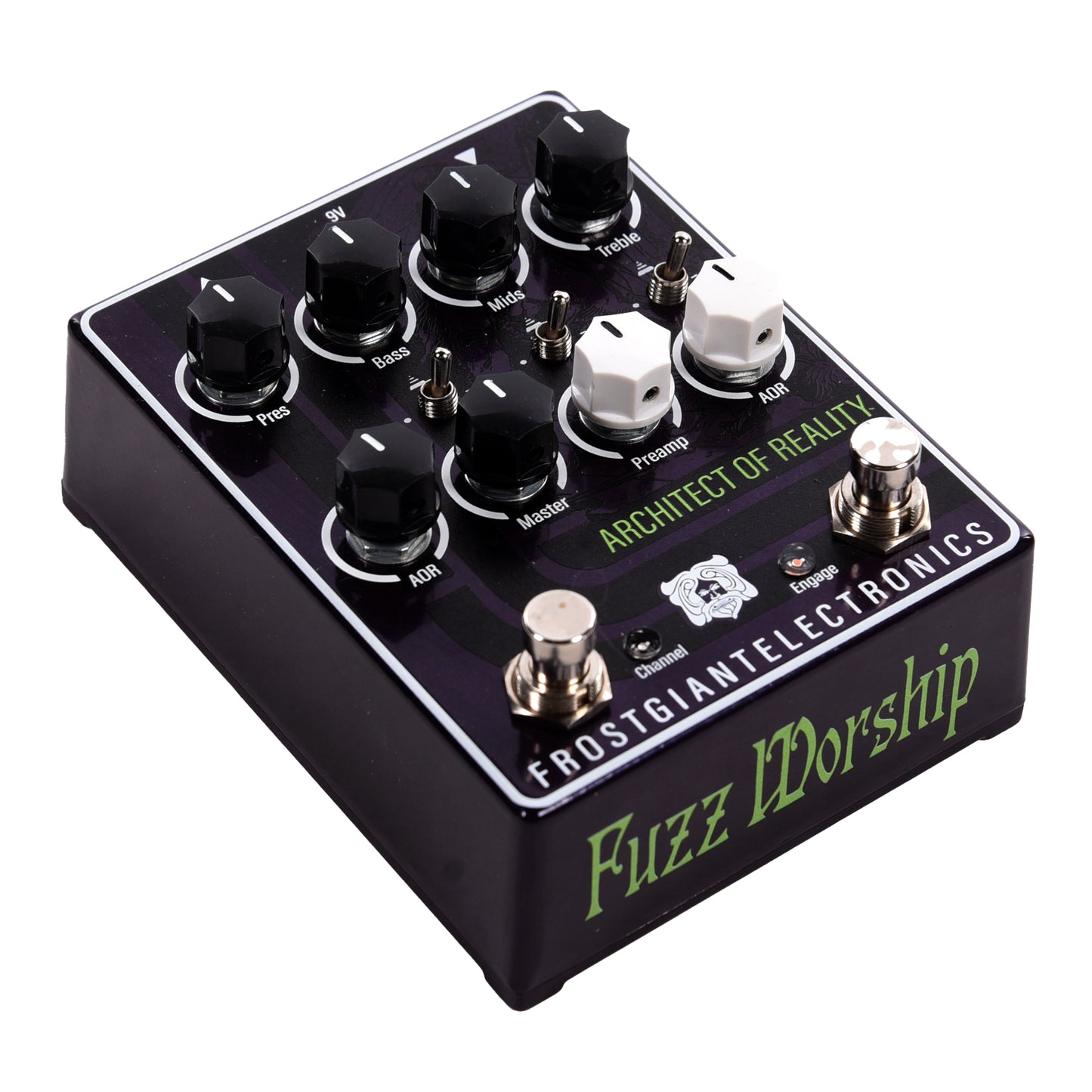 Frost Giant Electronics Architect of Reality Dual Channel Preamp Pedal Purple & White