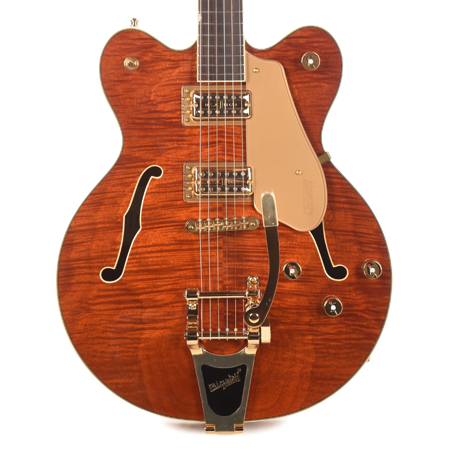 Gretsch Limited Edition Electromatic Flame Okoume Broadkaster Double-Cut with Bigsby Roundup Orange