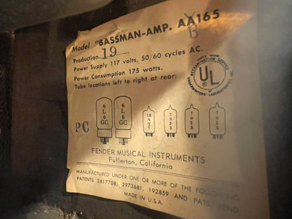 Fender Bassman 2-Channel 50-Watt Guitar Amp Head  1966