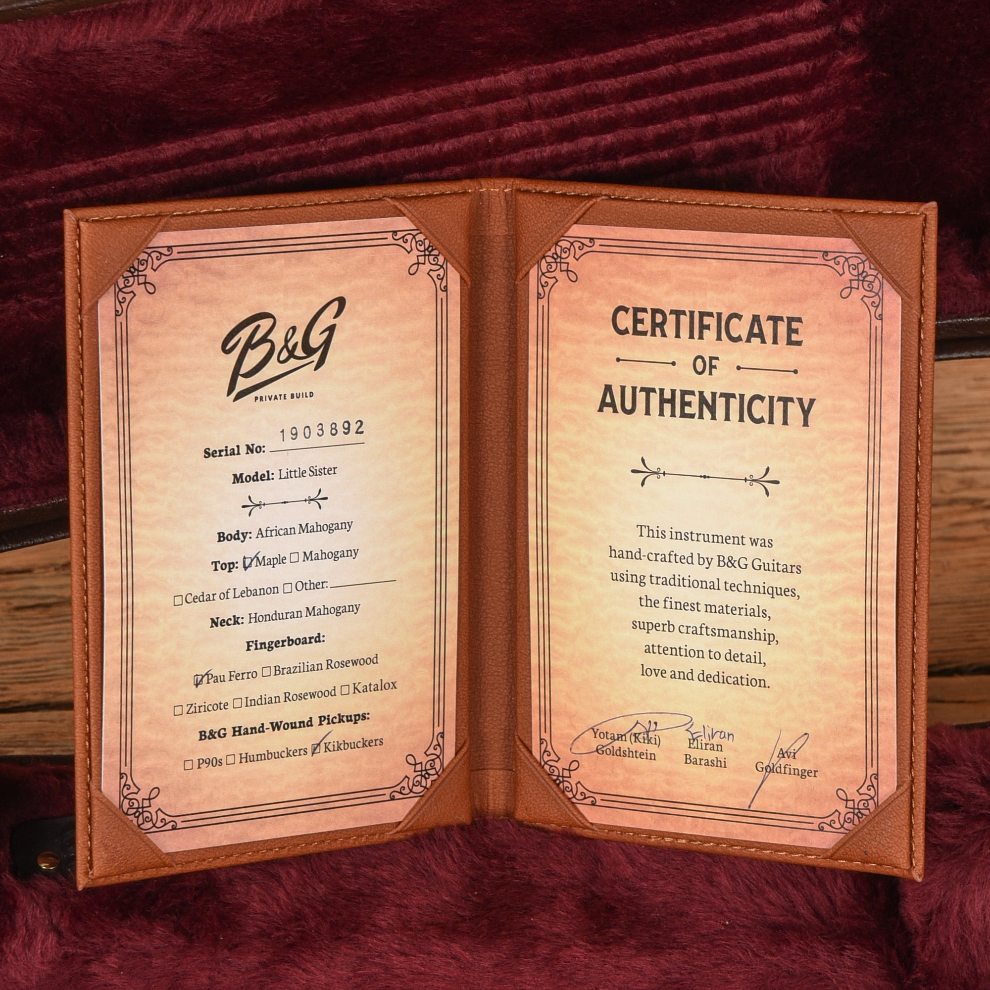 B&G Private Build Little Sister Tobacco Sunburst 2019