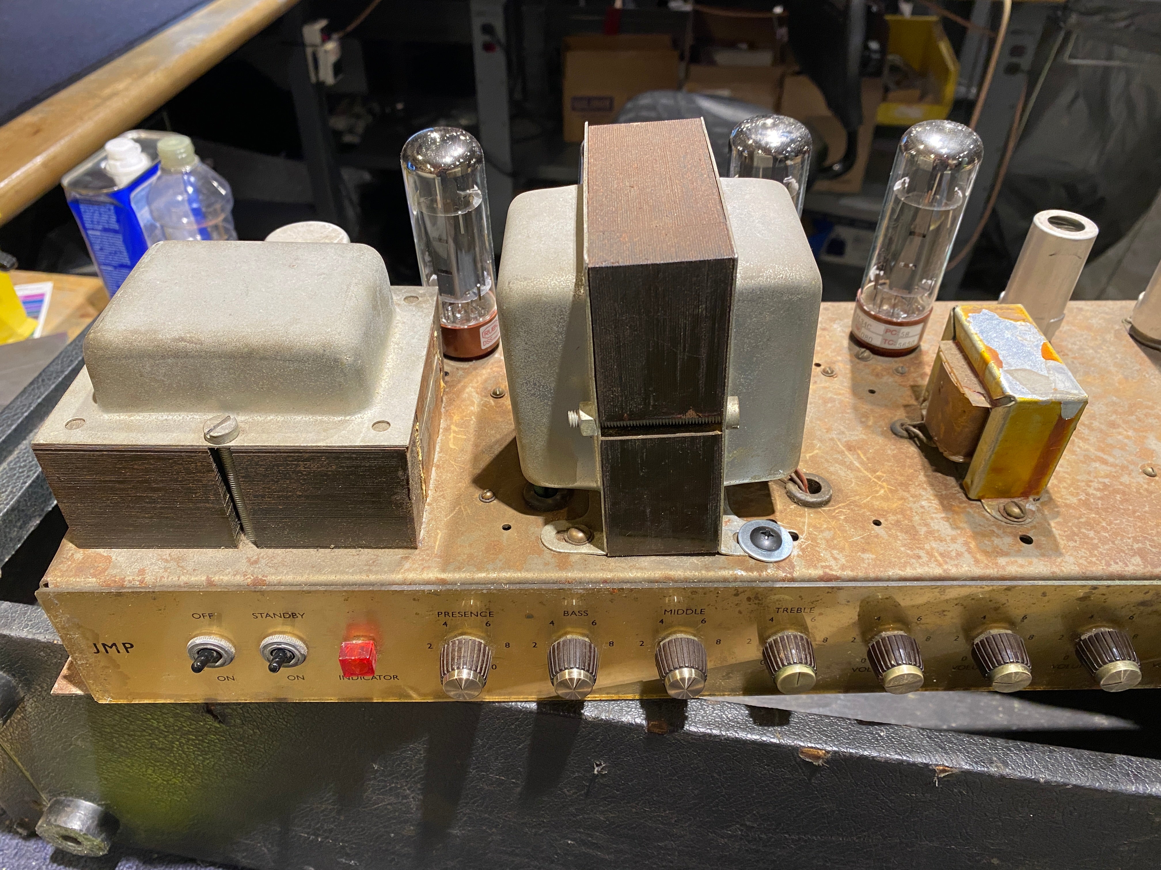 Marshall 68 Super PA White Rear Panel - Dave Amato of REO Speedwagon